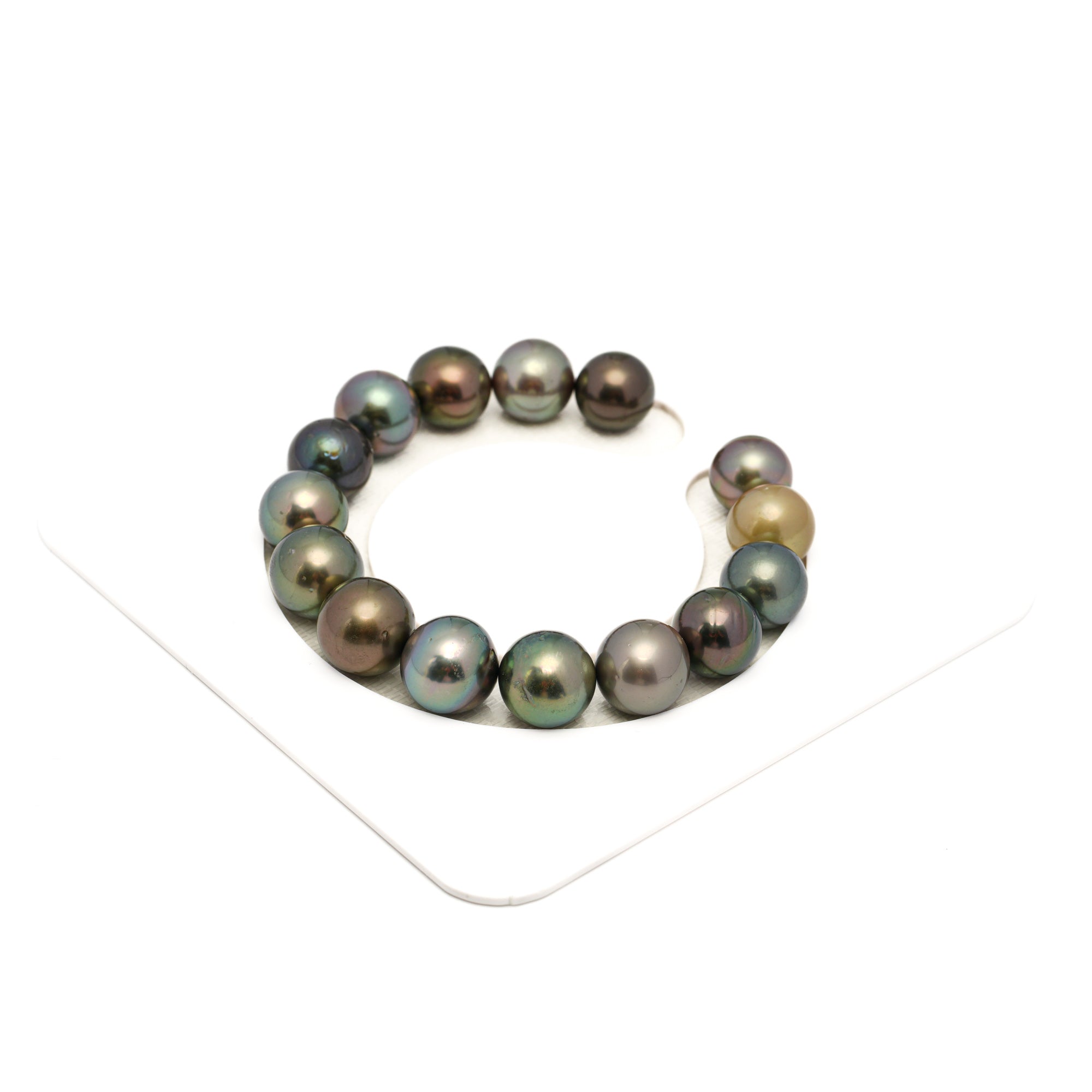 15pcs "High Luster" Multicolor 11-12mm - SR AA/AAA Quality Tahitian Pearl Bracelet BR2330 THMIX4