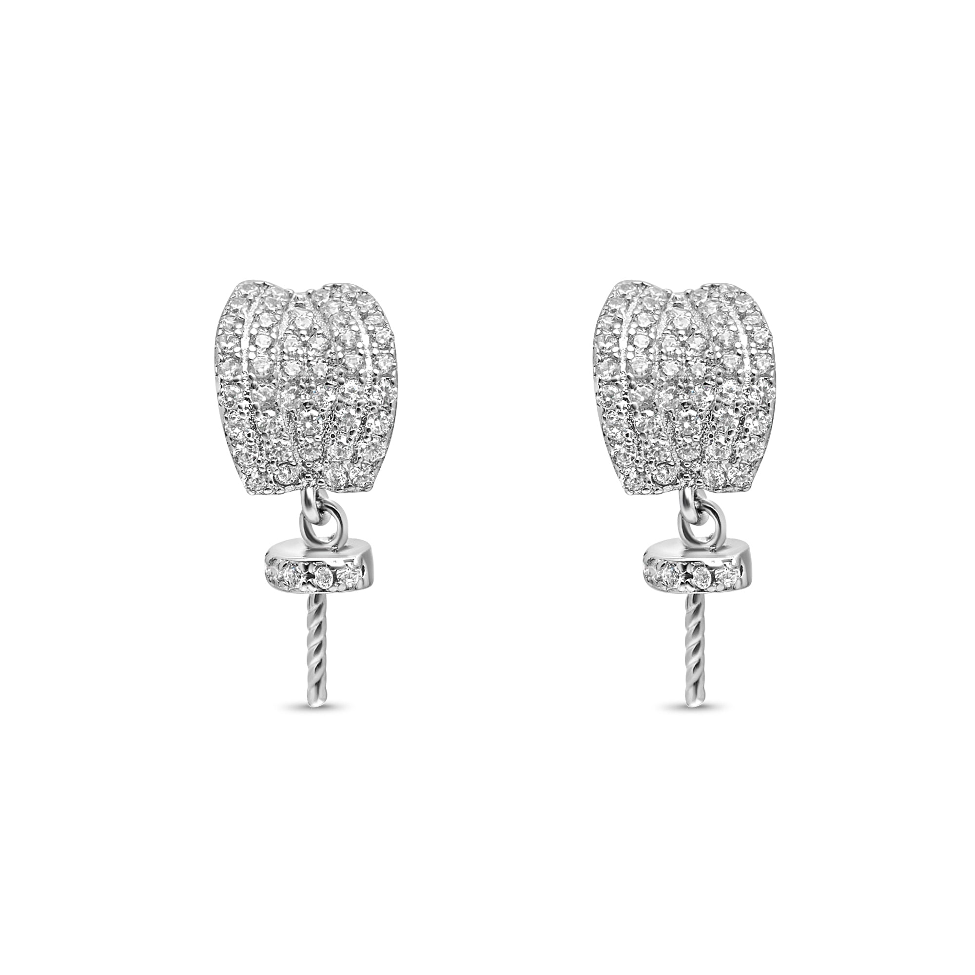 Dangle Earring Bails 925 Silver for Pearl SC570