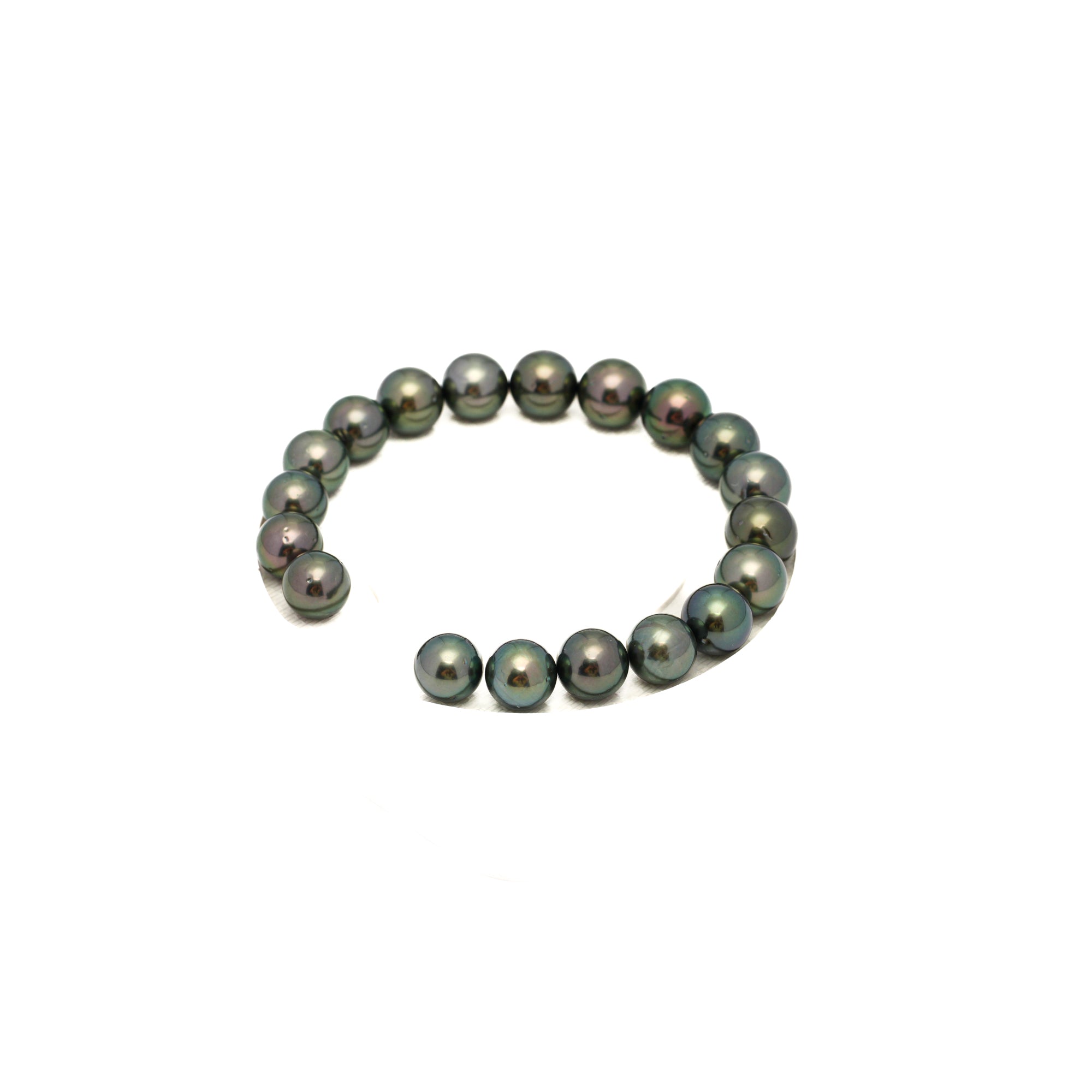 19pcs Green 9-10mm - SR/NR AAA/AA Quality Tahitian Pearl Bracelet BR2342 OR13