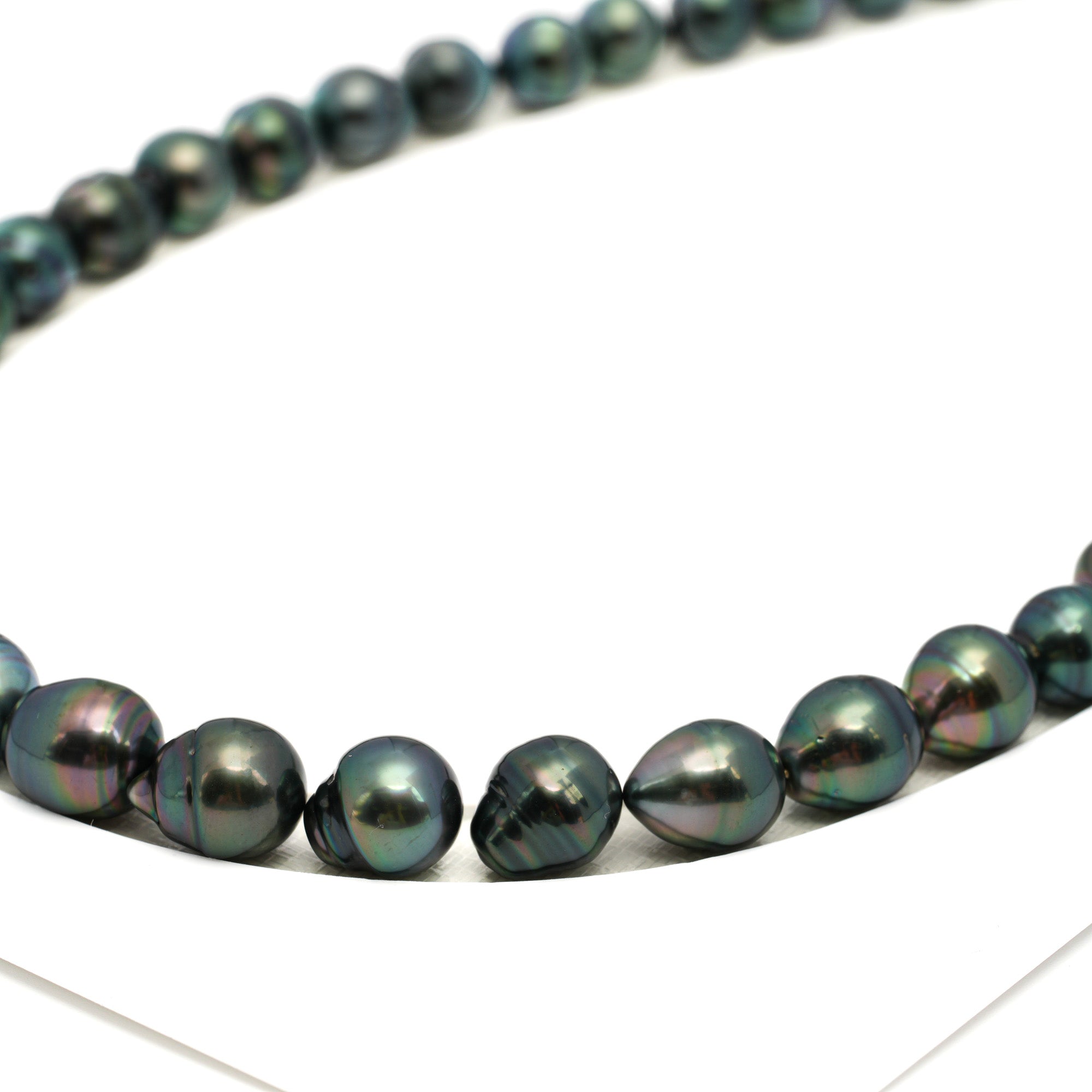 40pcs Green 8-11mm - CL/SB AAA/AA Quality Tahitian Pearl Necklace NL1722 TH5