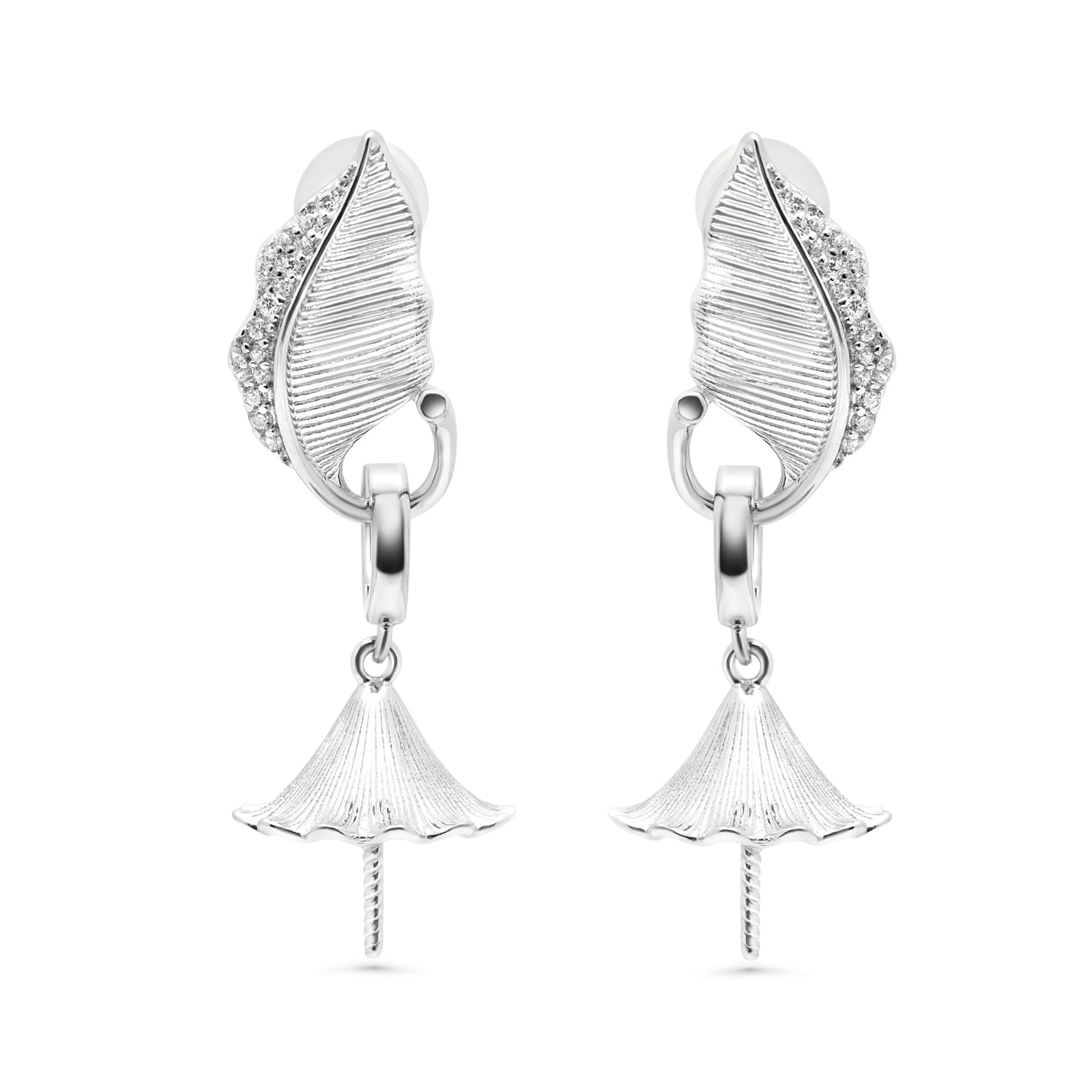 Dangle Earring Bails 925 Silver for Pearl SC284