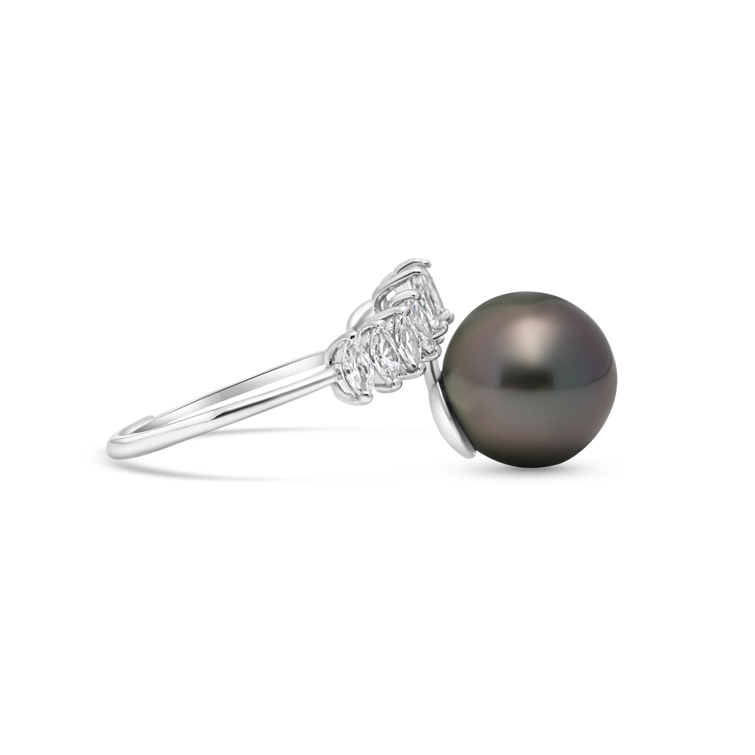 925 Sterling Silver Tahitian Pearl Ring SHM1393 OR11