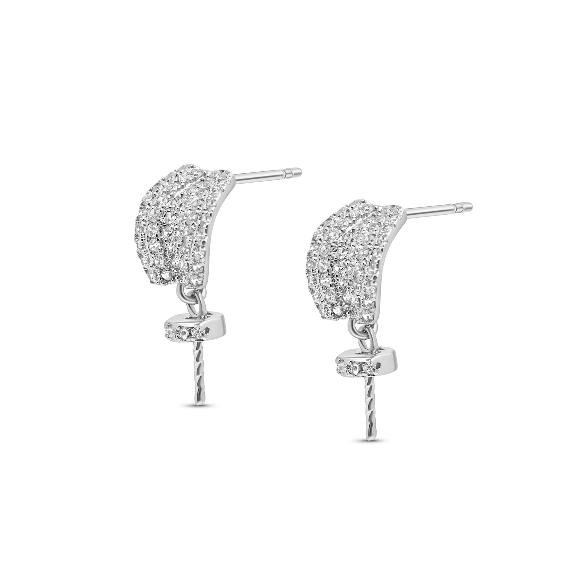 Dangle Earring Bails 925 Silver for Pearl SC570