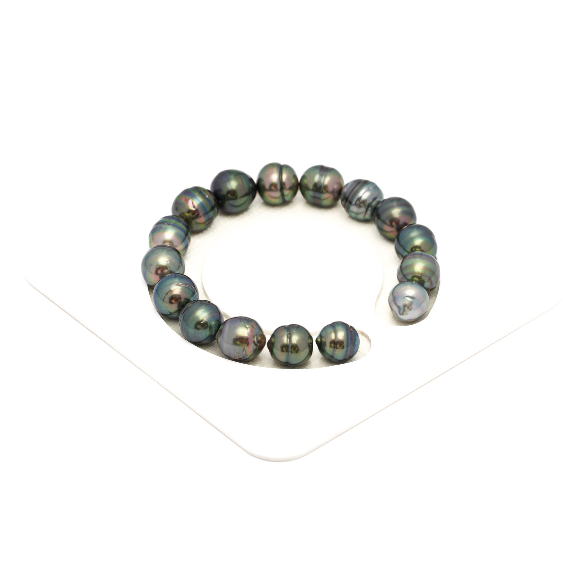 16pcs Green Mix 9-11mm - CL AAA/AA Quality Tahitian Pearl Bracelet BR2353 CMP9