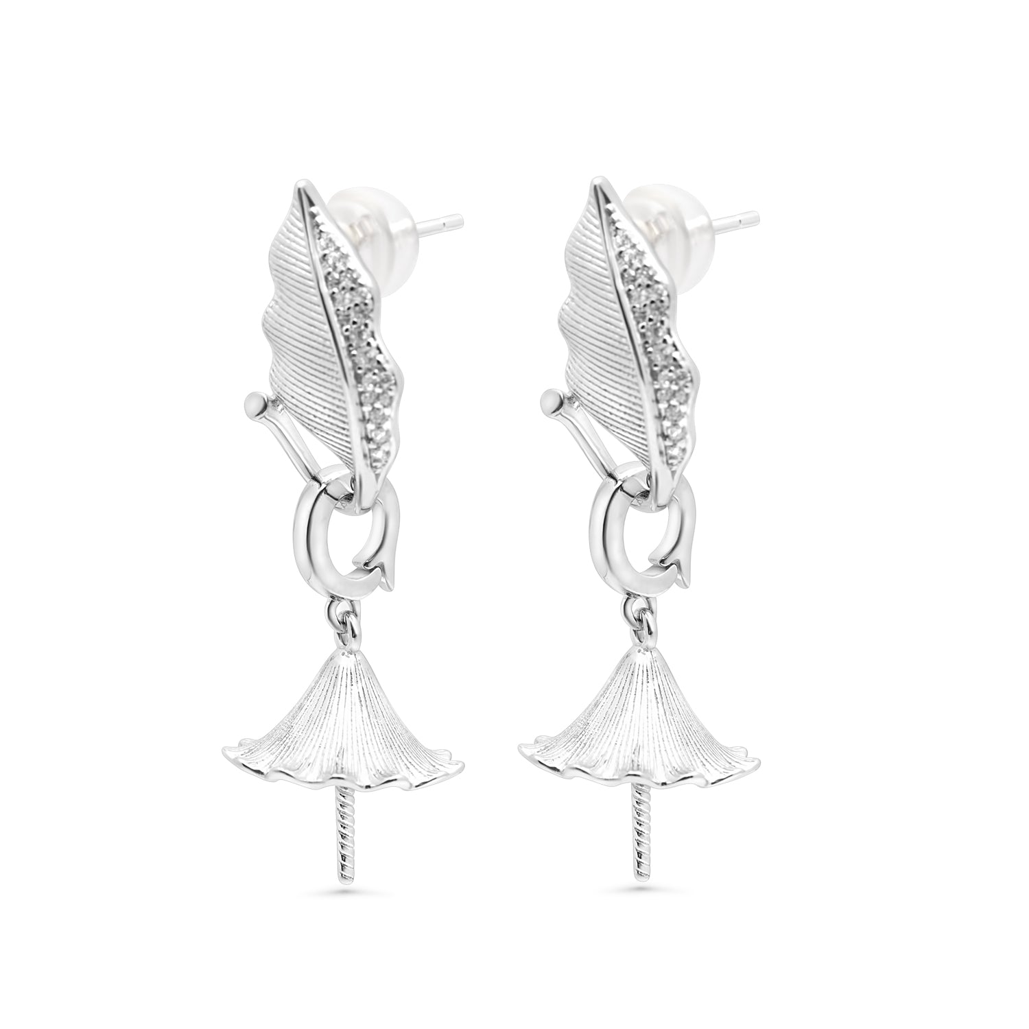 Dangle Earring Bails 925 Silver for Pearl SC284