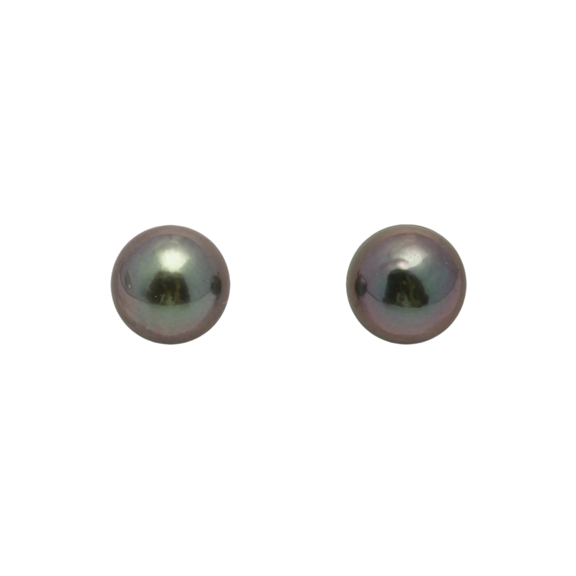 2pcs Green Cherry 9.2mm - SR AAA/AA Quality Tahitian Pearl Pair ER1528 OR6