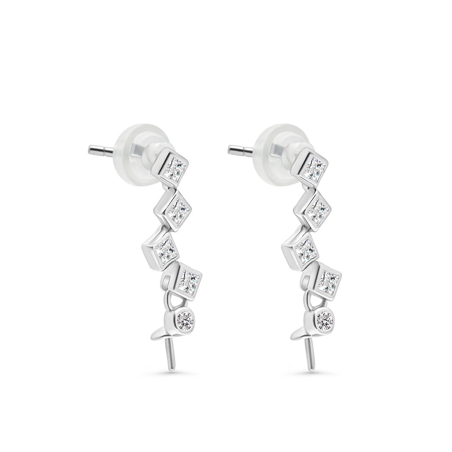 Dangle Earring Bails 925 Silver for Pearl SC328