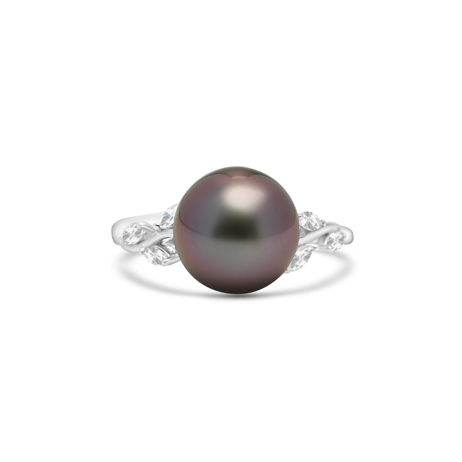 925 Sterling Silver Tahitian Pearl Ring SHM1457 THMIX1