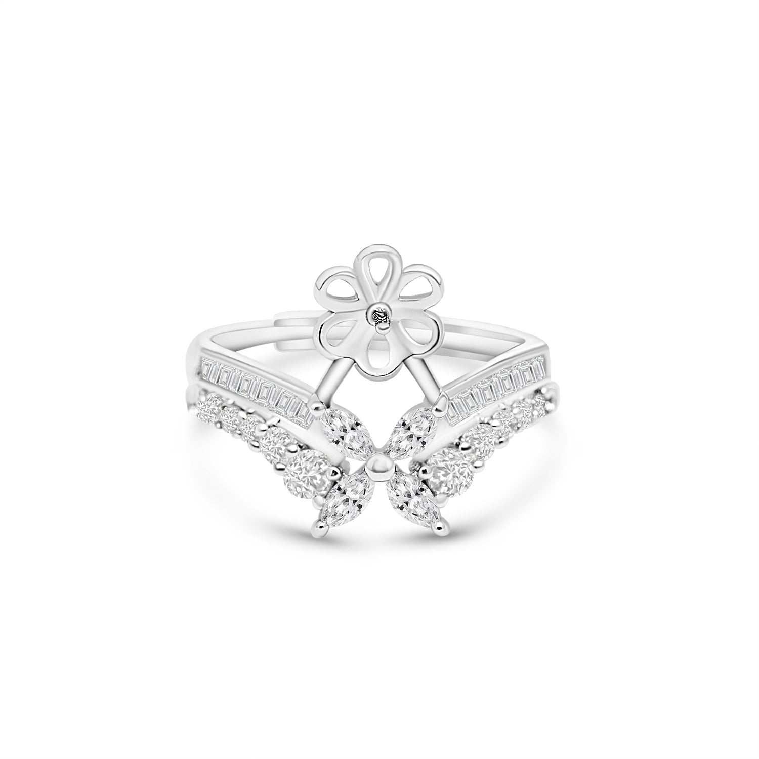 Adjustable Ring 925 Silver for pearl SC378