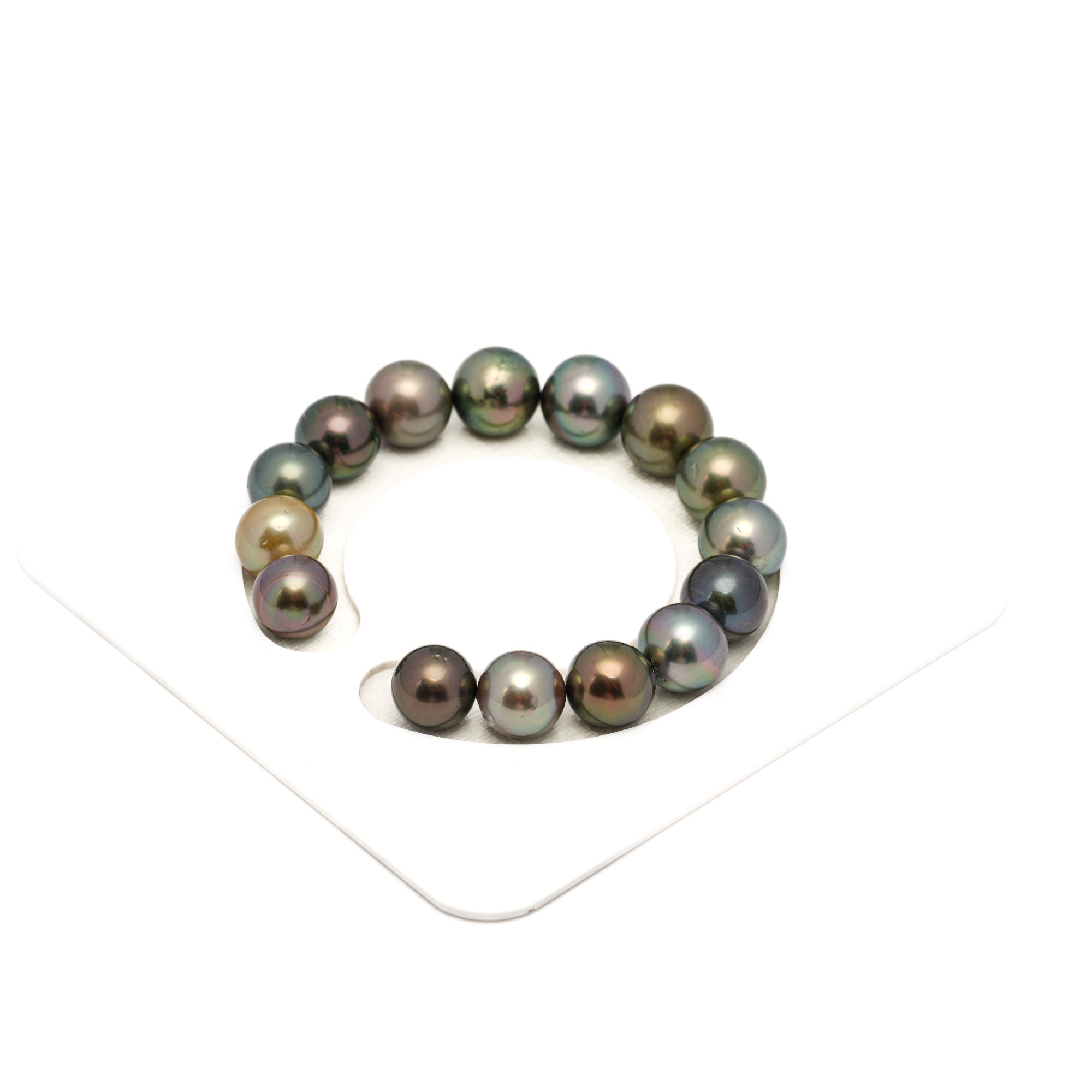 15pcs "High Luster" Multicolor 11-12mm - SR AA/AAA Quality Tahitian Pearl Bracelet BR2330 THMIX4