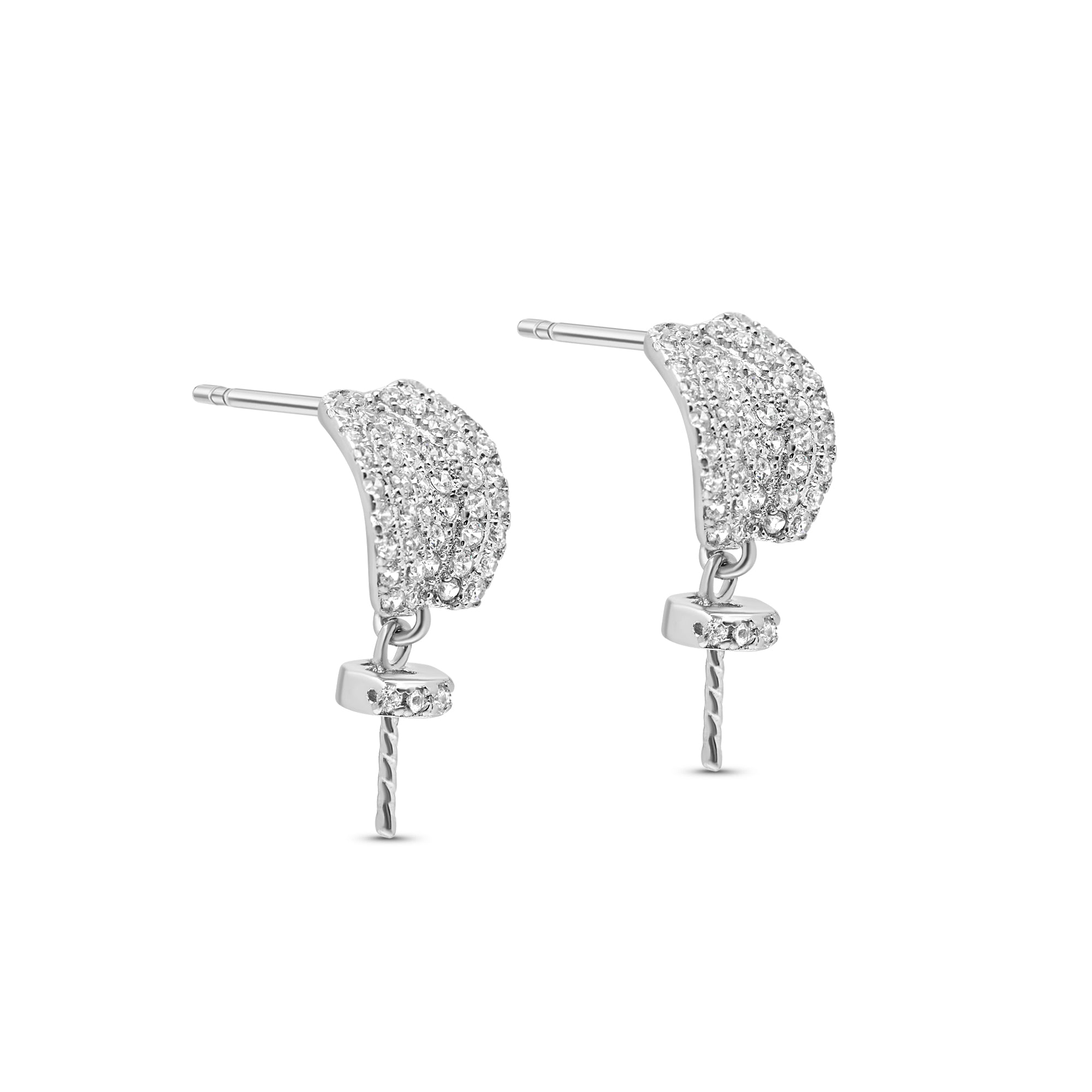 Dangle Earring Bails 925 Silver for Pearl SC570