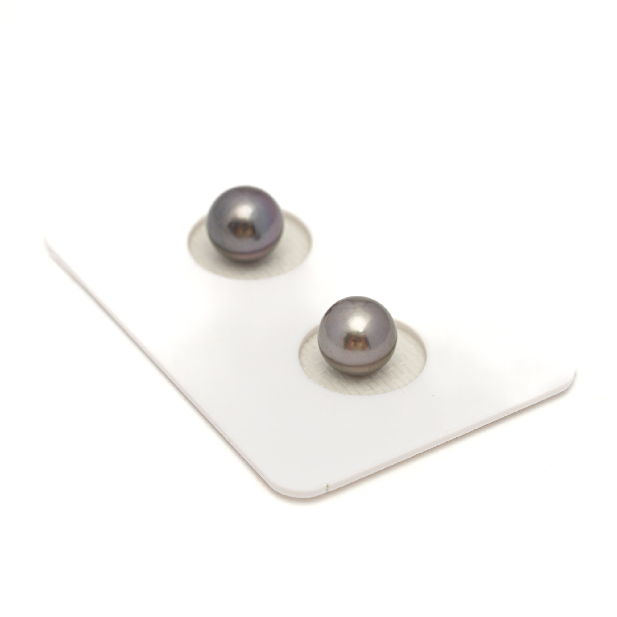 2pcs Light 7.5-7.6mm - RSR AAA/AA Quality Tahitian Pearl Pair ER1792 NG19