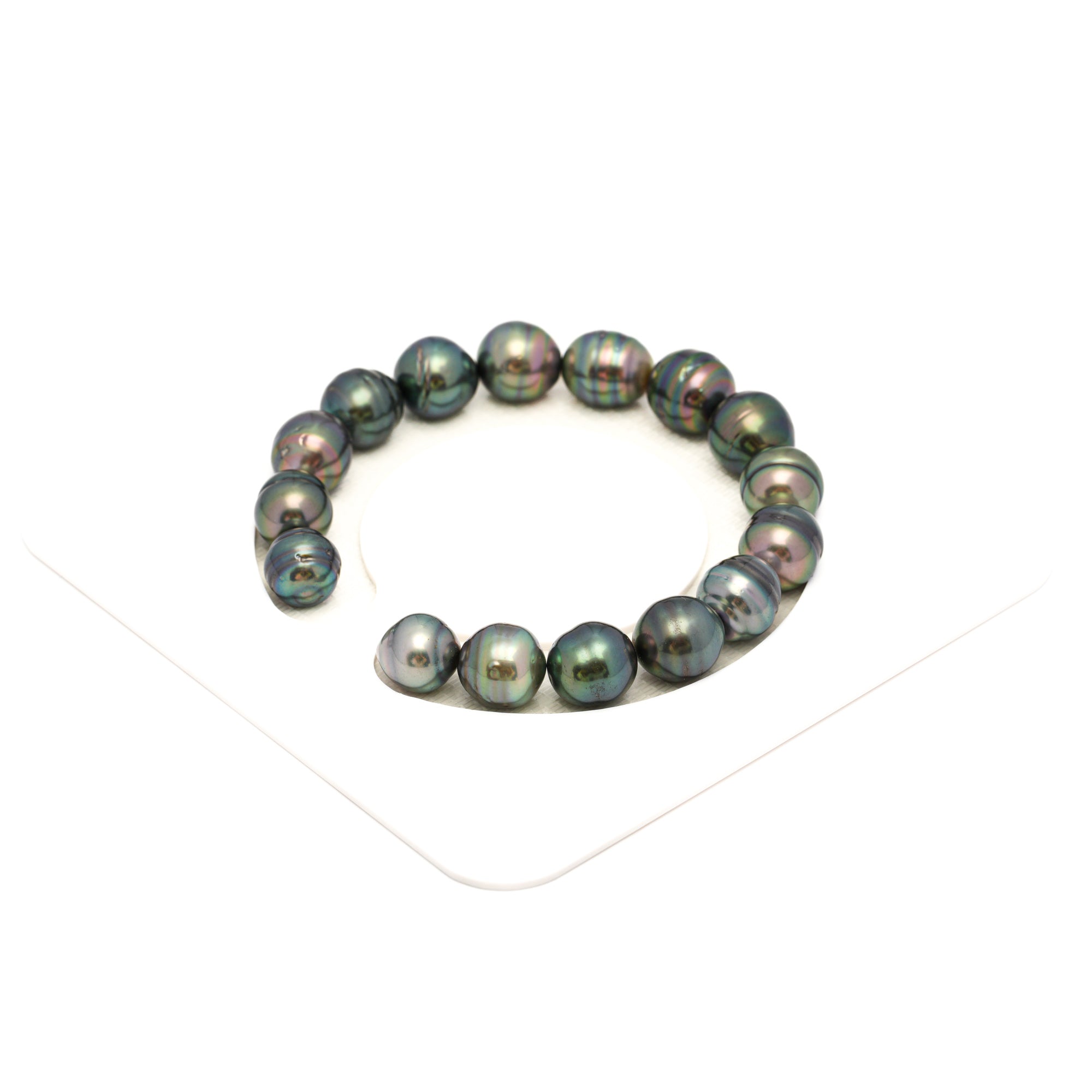 16pcs Green Mix 9-11mm - CL AAA/AA Quality Tahitian Pearl Bracelet BR2353 CMP9