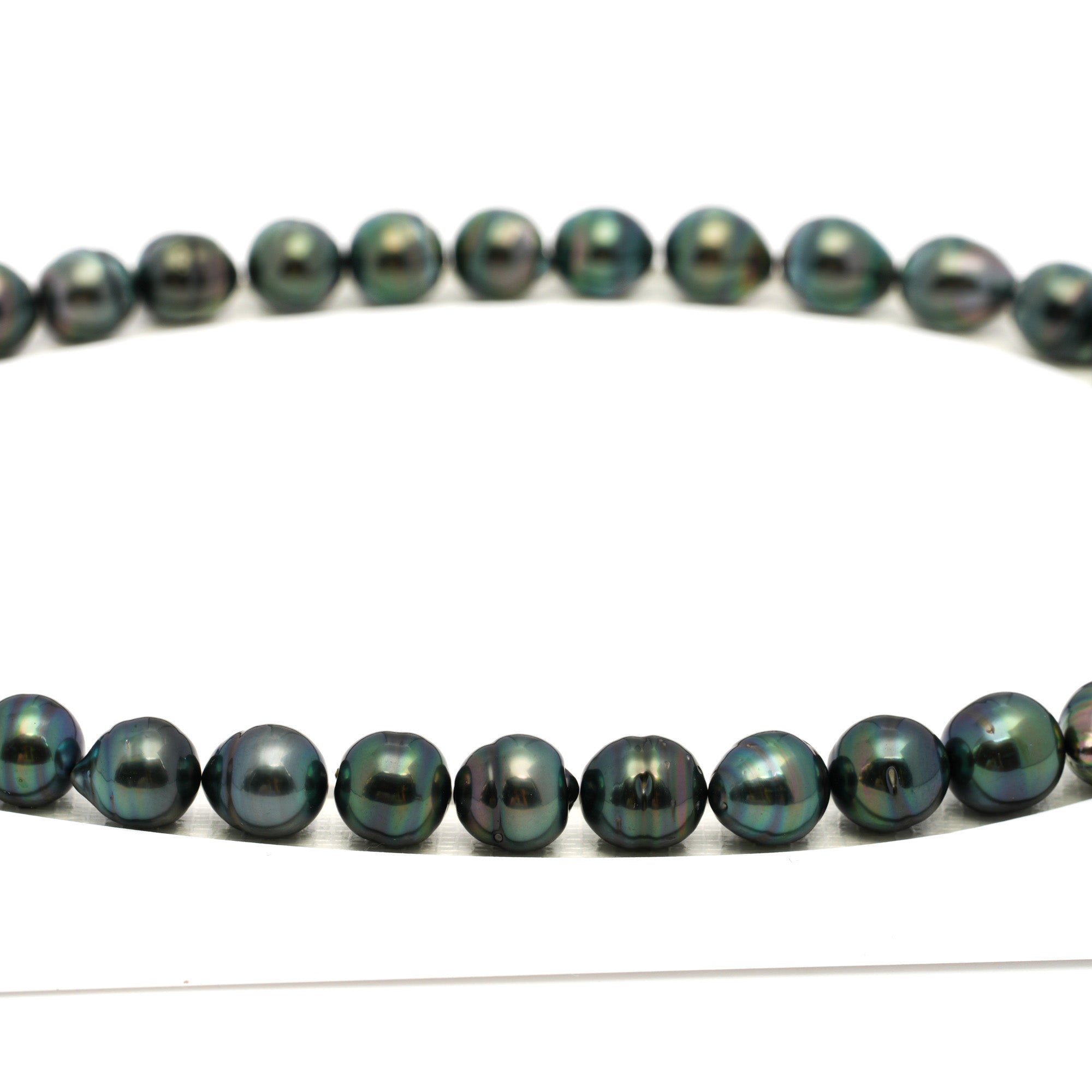 40pcs Green 8-11mm - CL/SB AAA/AA Quality Tahitian Pearl Necklace NL1722 TH5