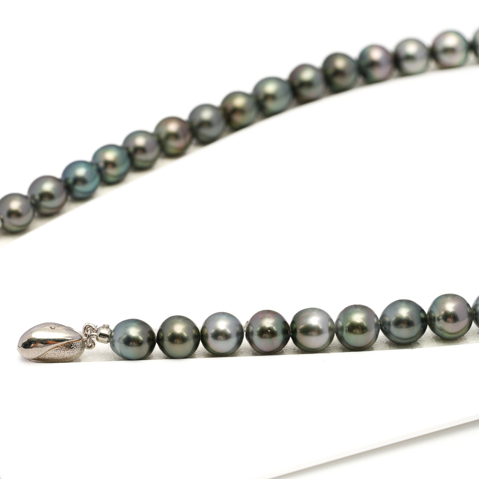 43pcs Light Green 8-11mm - NR AAA/AA Quality Tahitian Pearl Drilled Necklace NL1738 WF1