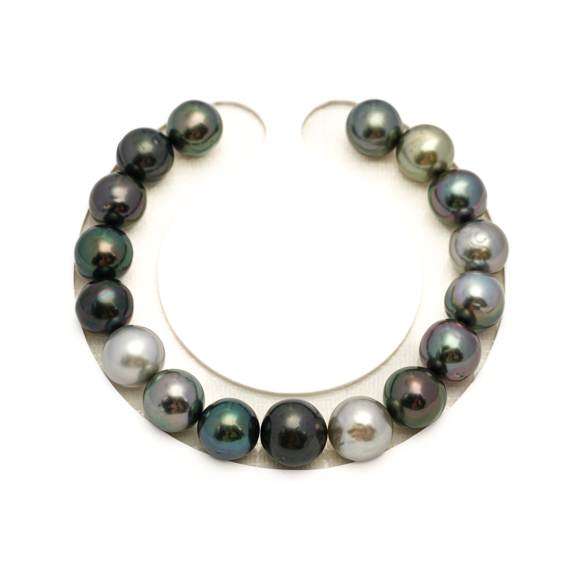 17pcs Multicolor 9-11mm - NR/BQ AAA/AA Quality Tahitian Pearl Bracelet BR2369 TH5