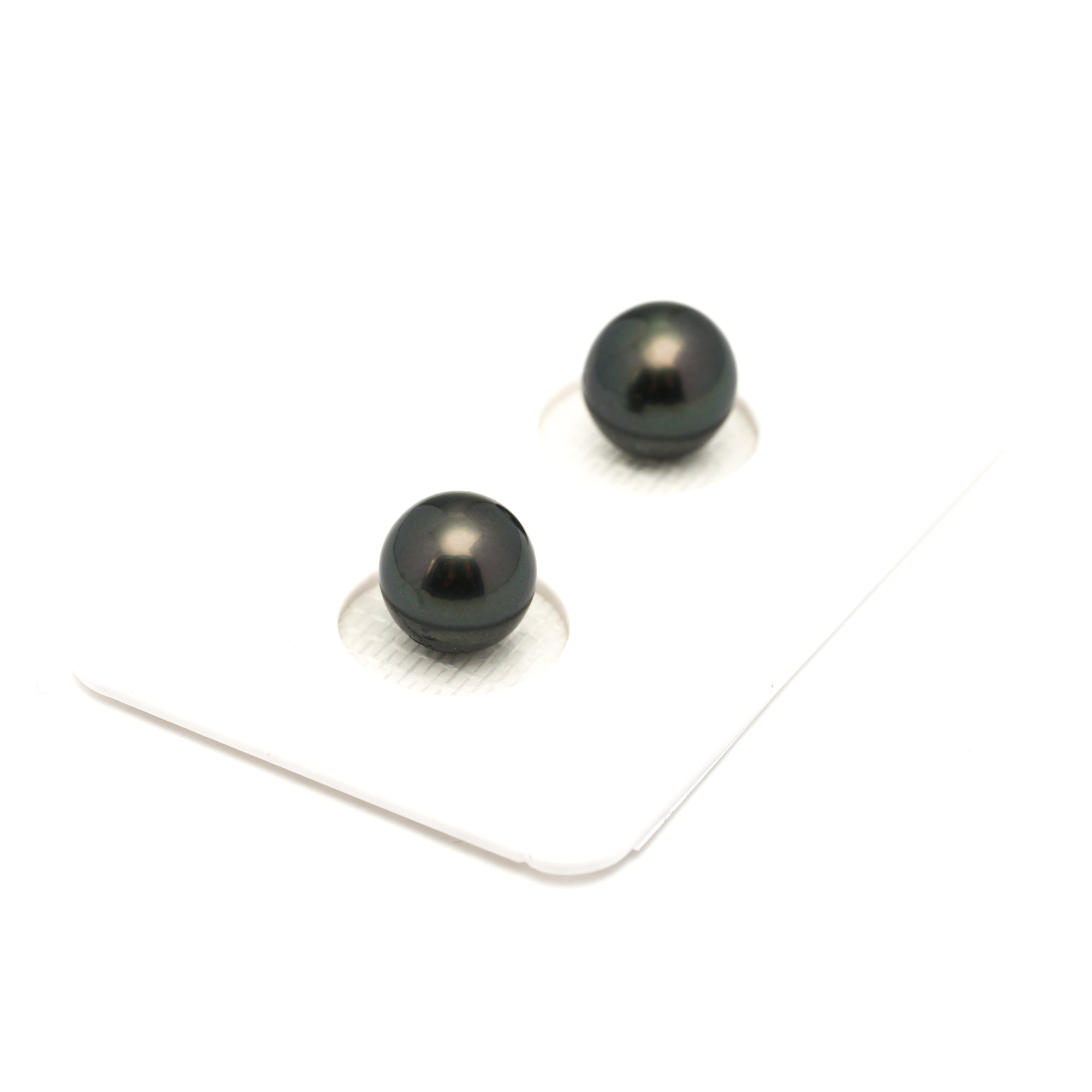 2pcs Green 8.3-8.6mm - NR AA/AAA Quality Tahitian Pearl Pair ER1891 LP1