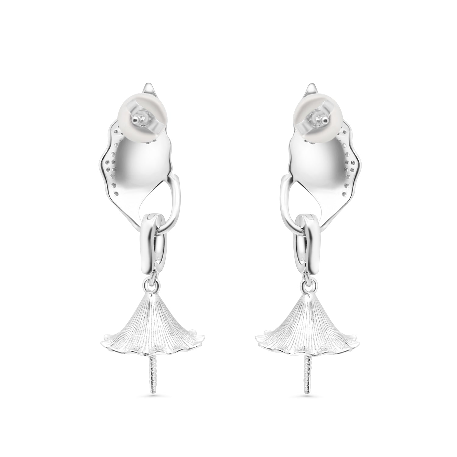 Dangle Earring Bails 925 Silver for Pearl SC284