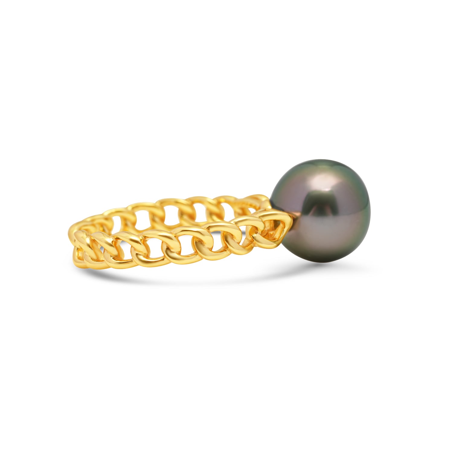 925 Sterling Silver Tahitian Pearl Ring SHM1385 OR11