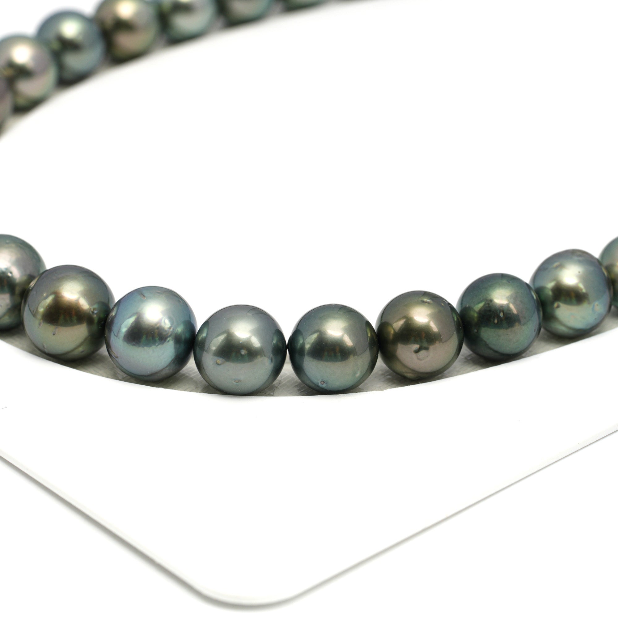 37pcs Green 10-13mm - RSR AA Quality Tahitian Pearl Necklace NL1660 OR12