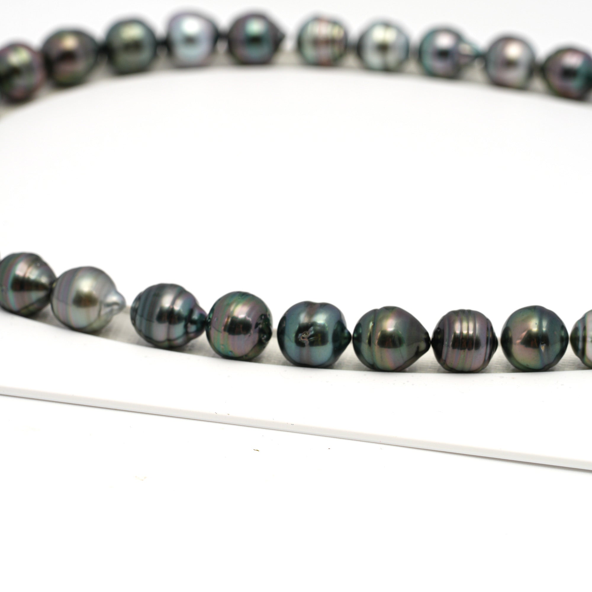39pcs Green Mix 8-11mm - CL AAA Quality Tahitian Pearl Necklace NL1673 HL4