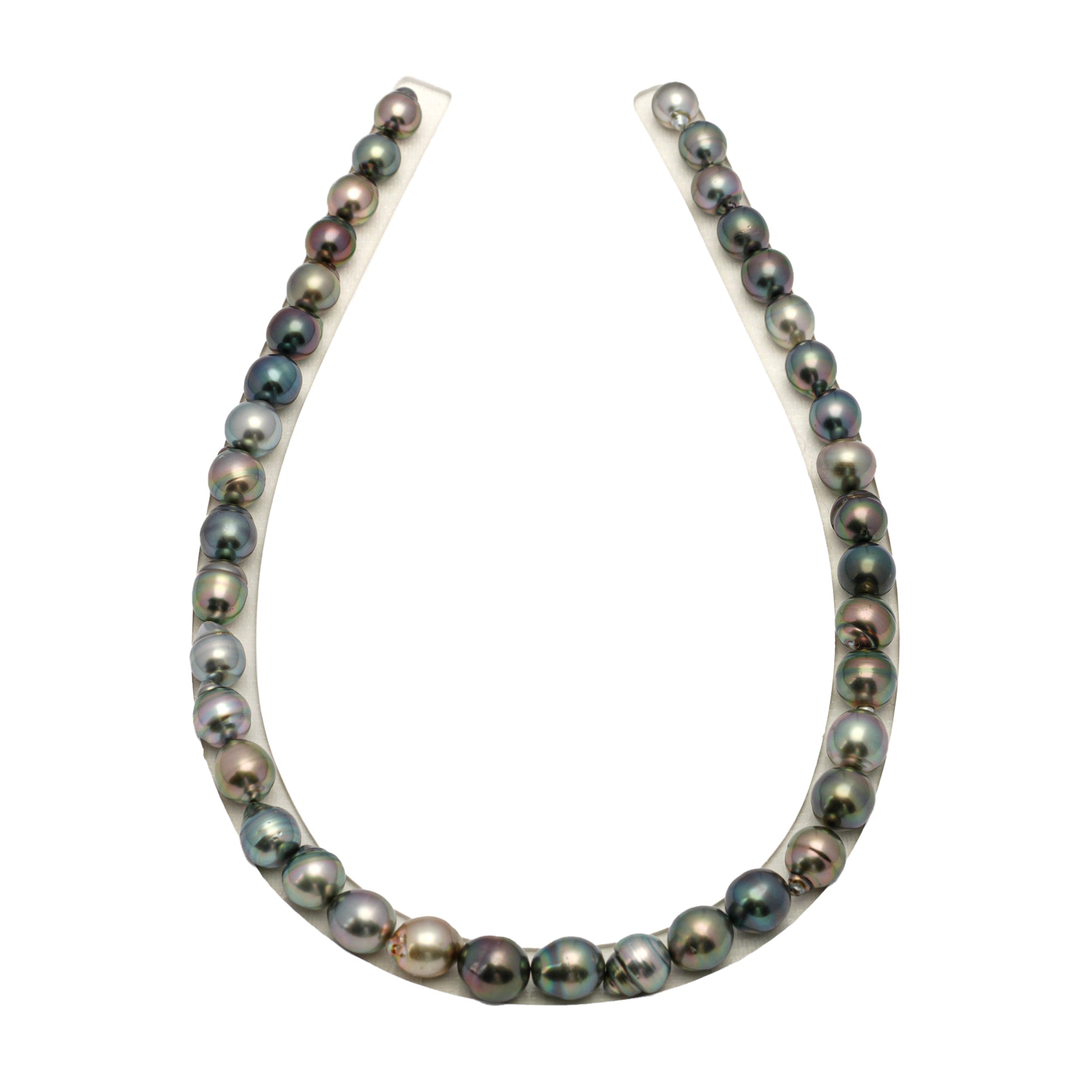39pcs "High Luster" Multicolor 8-11mm - SB AAA/AA Quality Tahitian Pearl Necklace NL1691 HL4