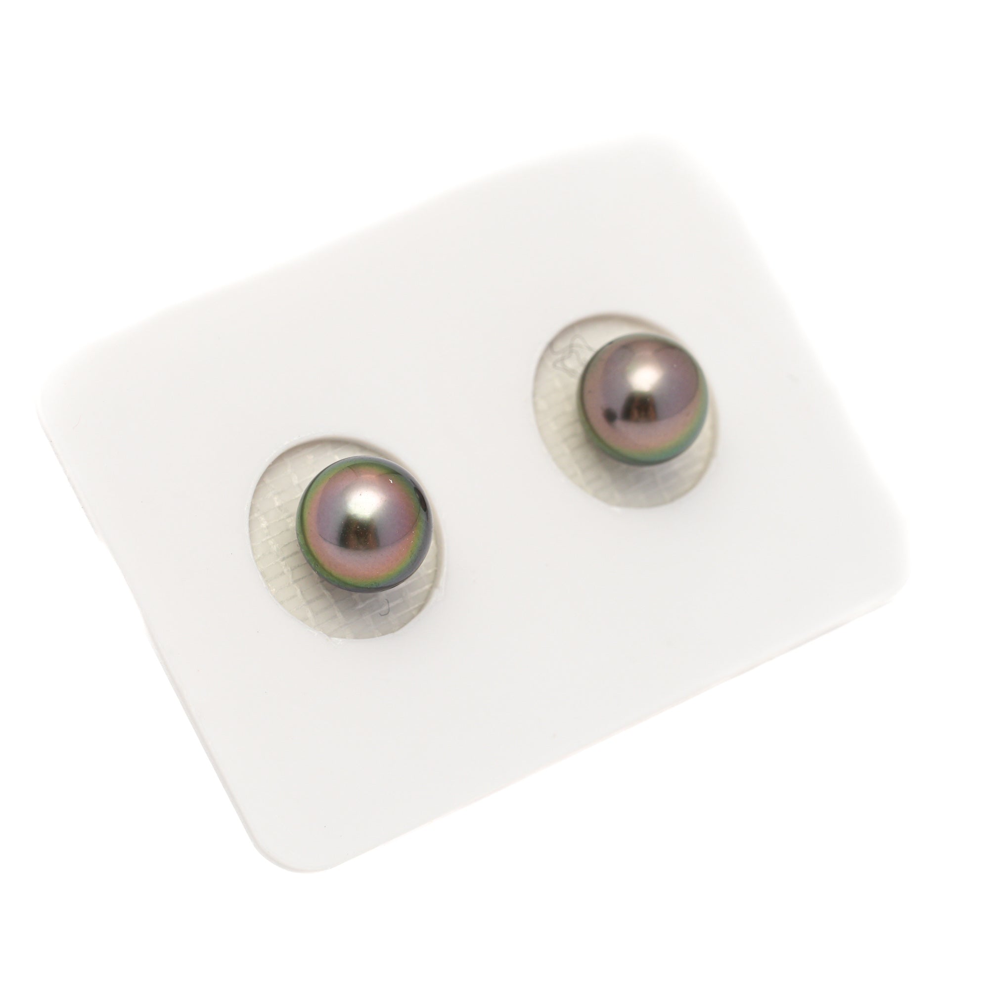 2pcs Green 7.8-7.9mm - RSR AAA/AA Quality Tahitian Pearl Pair ER1779 NG19