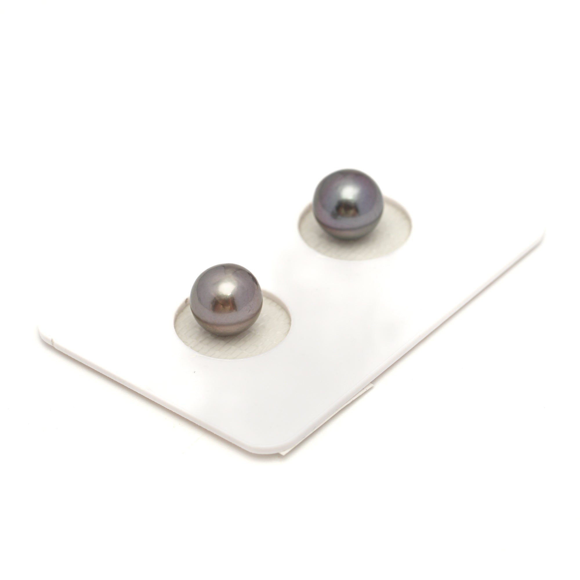 2pcs Light 7.5-7.6mm - RSR AAA/AA Quality Tahitian Pearl Pair ER1792 NG19