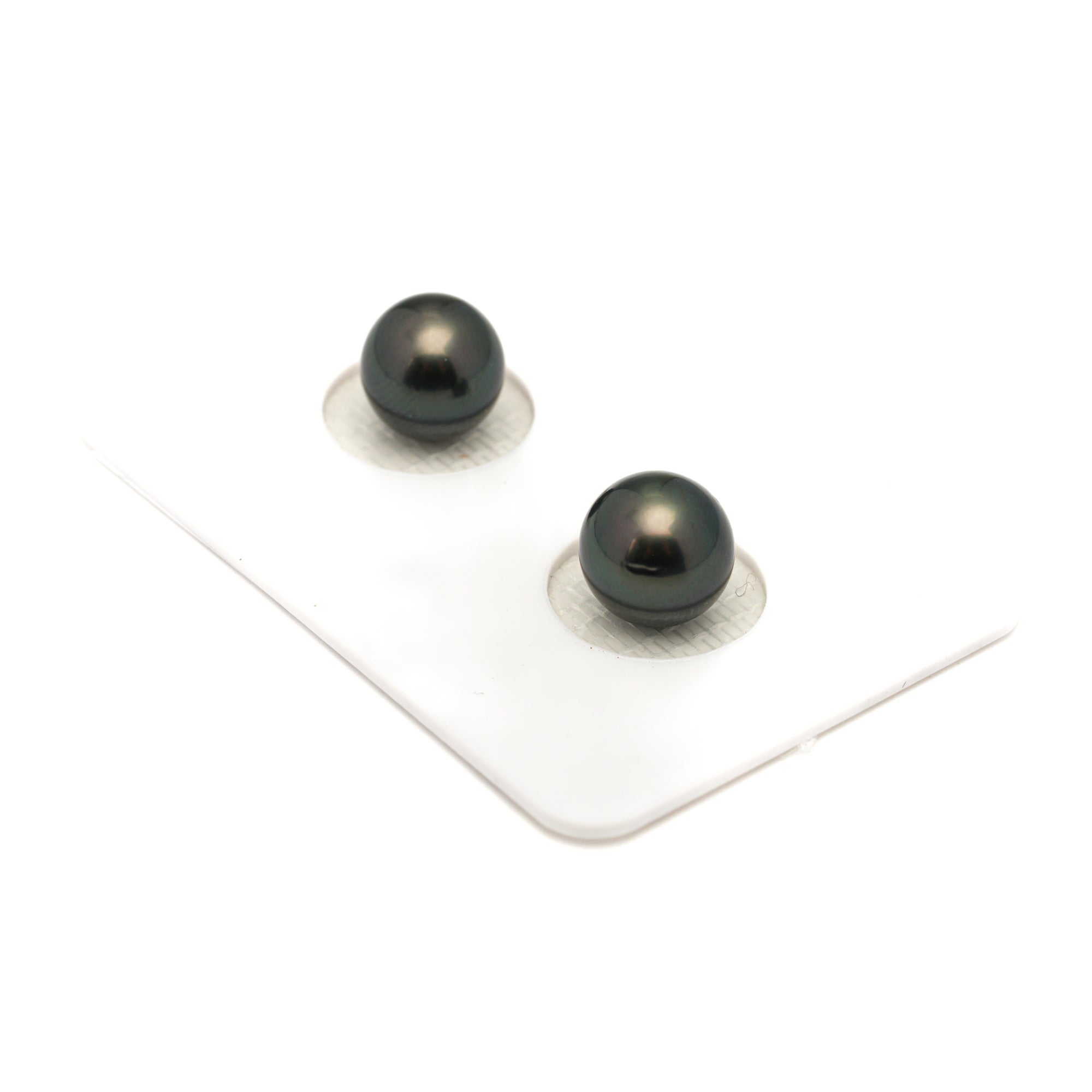 2pcs Green 8.3-8.6mm - NR AA/AAA Quality Tahitian Pearl Pair ER1891 LP1