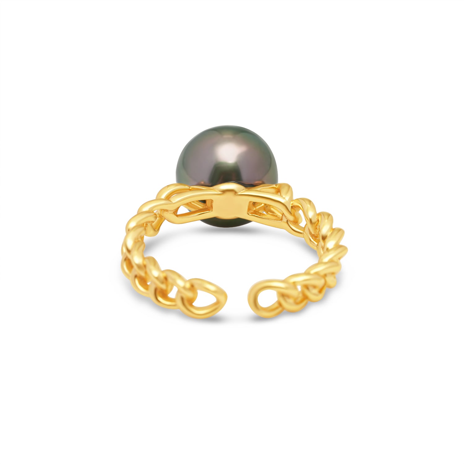 925 Sterling Silver Tahitian Pearl Ring SHM1385 OR11