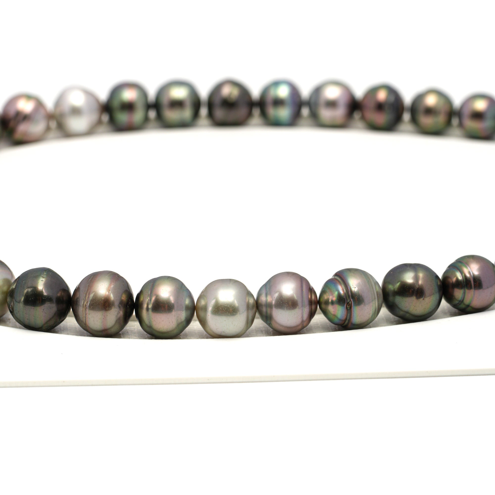 38pcs "High Luster" Multicolor 9-12mm - CL/SB AAA/AA Quality Tahitian Pearl Necklace NL1682 CMP9