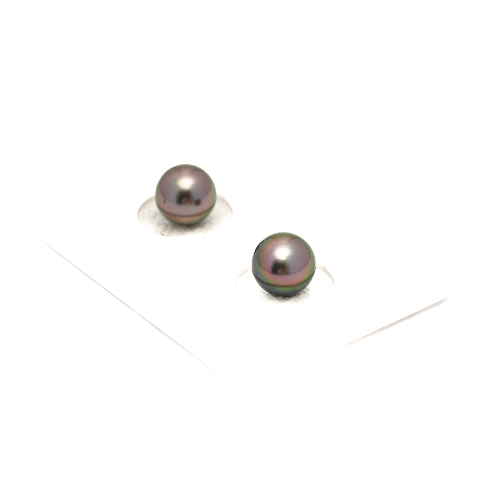 2pcs Green 7.8-7.9mm - RSR AAA/AA Quality Tahitian Pearl Pair ER1779 NG19