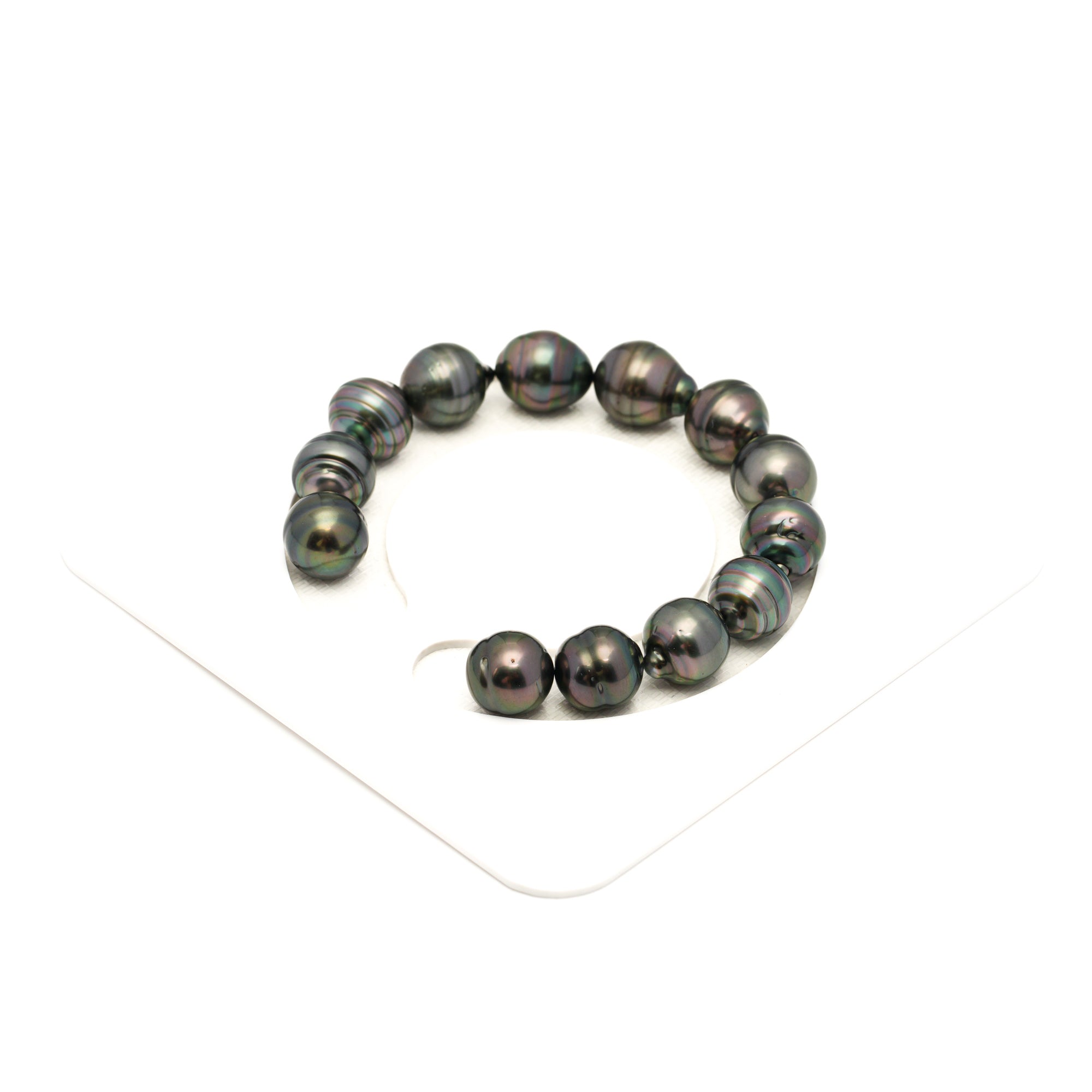 13pcs Green Cherry 11-12mm - CL/SB AAA Quality Tahitian Pearl Bracelet BR2454 LP1
