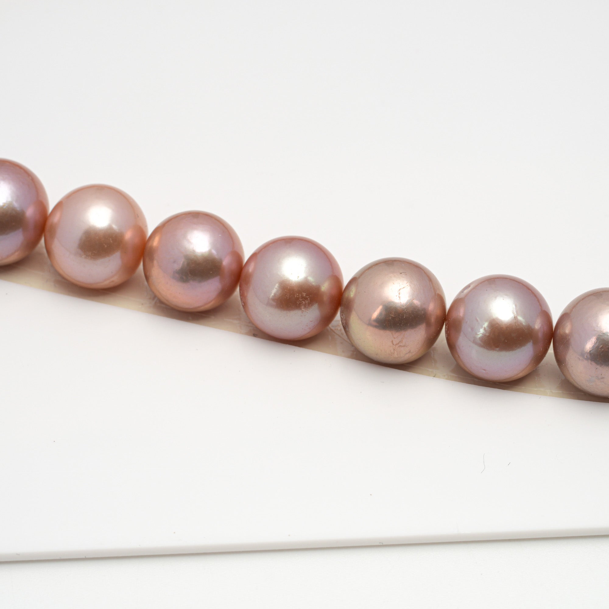 34pcs "High Luster" Pink Orange 12-13mm - SR/NR AA Quality Freshwater Pearl Necklace NL1483 FWAK