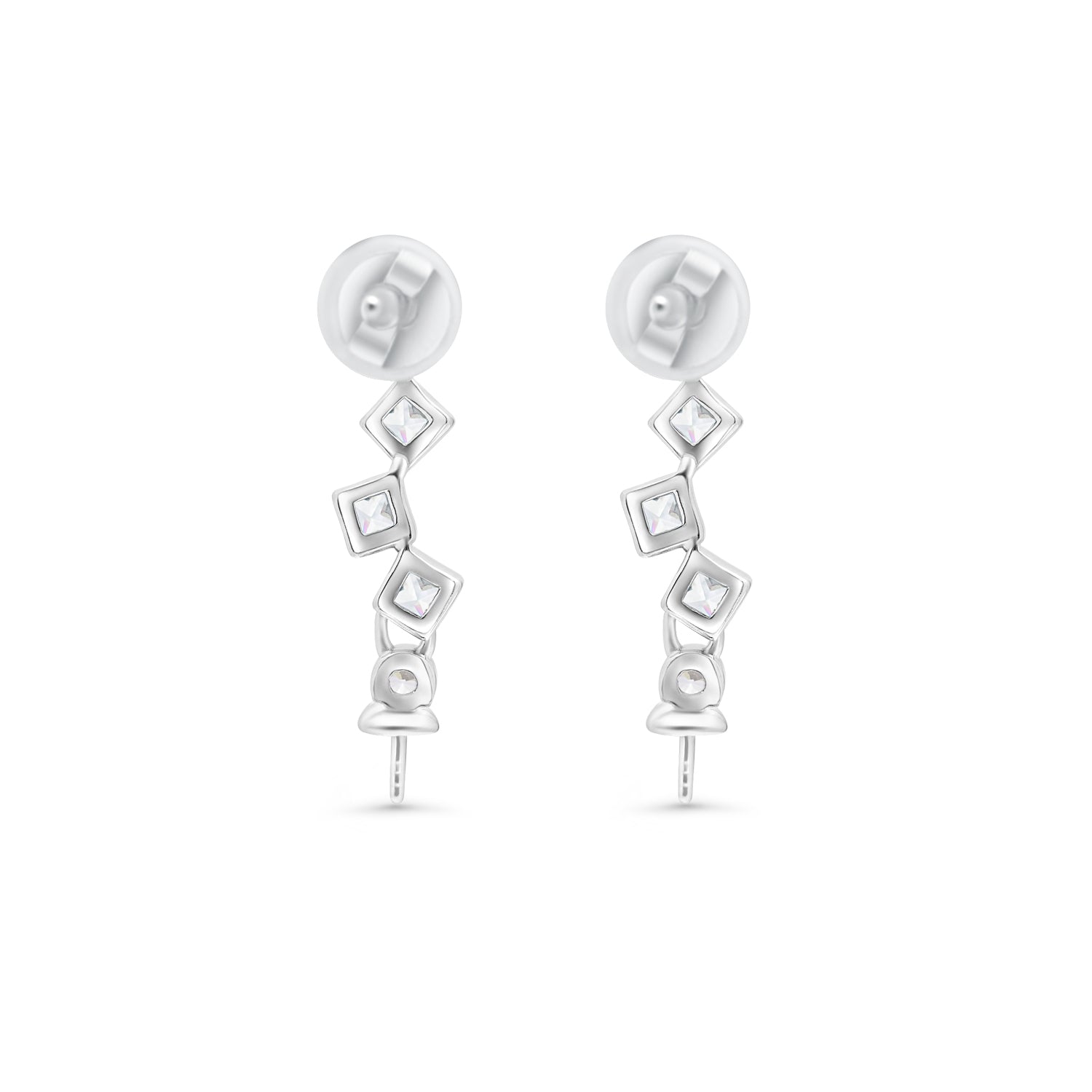 Dangle Earring Bails 925 Silver for Pearl SC328