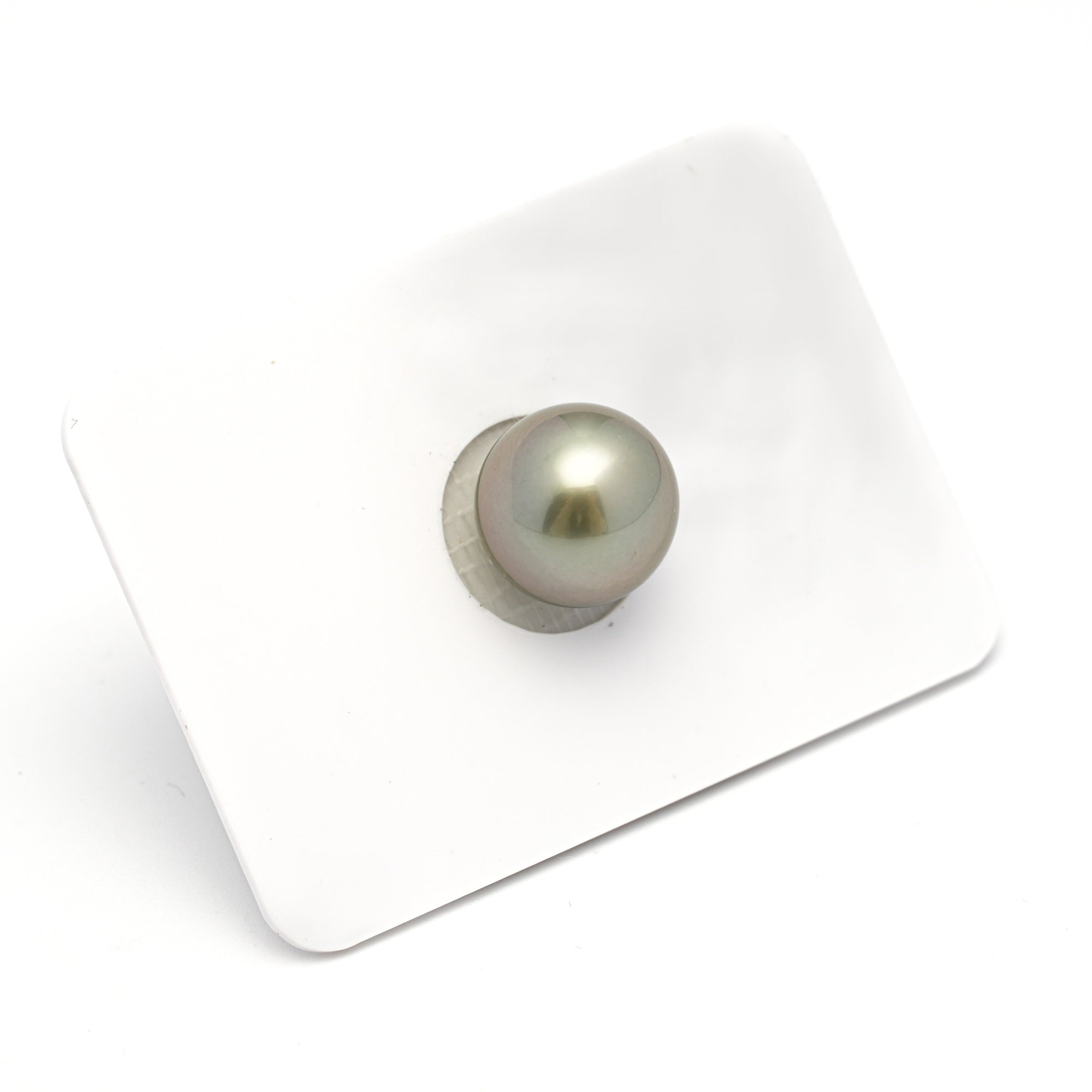 1pcs "High Luster" Light Green 11.1mm - NR AAA Quality Tahitian Pearl Single LP2246 OR12