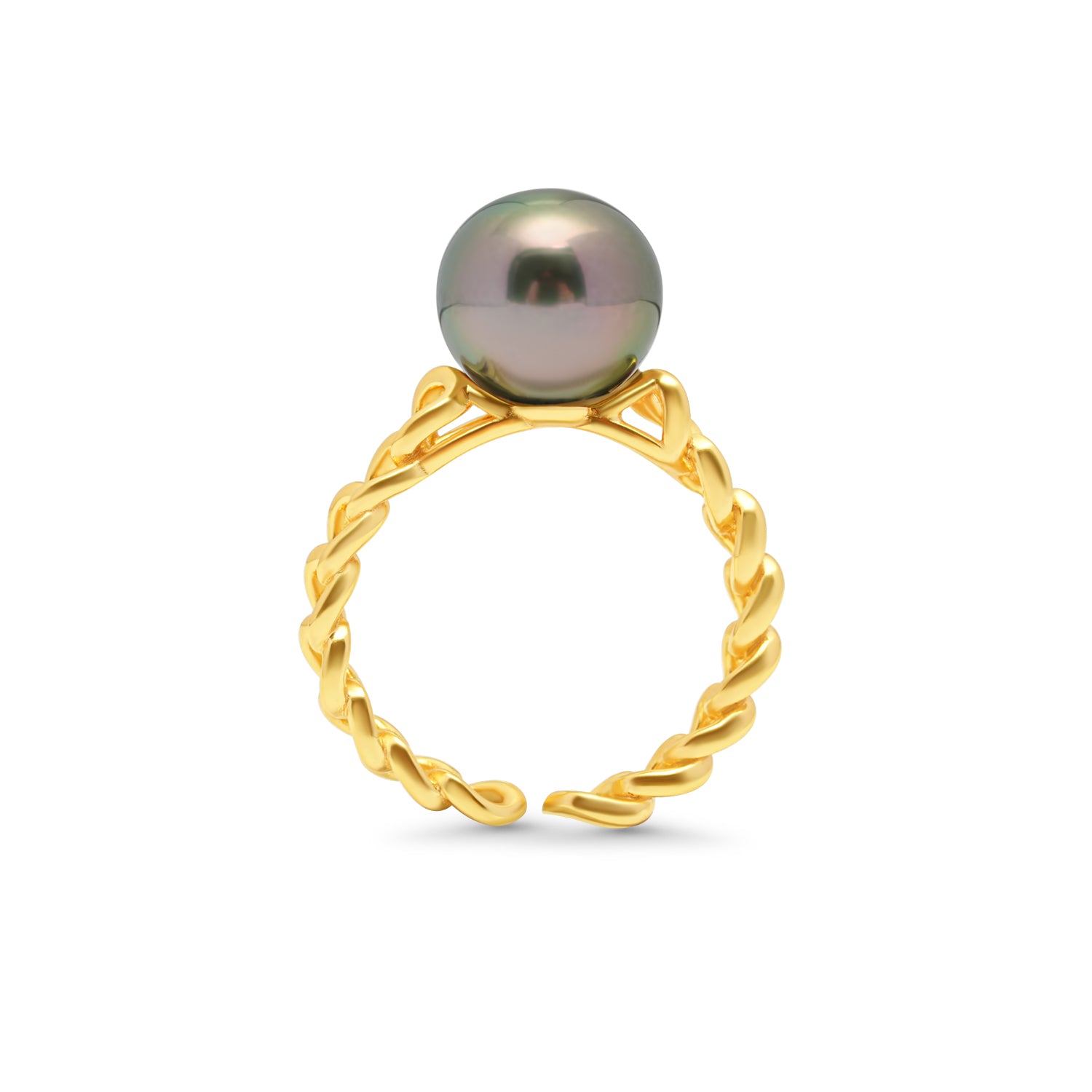 925 Sterling Silver Tahitian Pearl Ring SHM1385 OR11