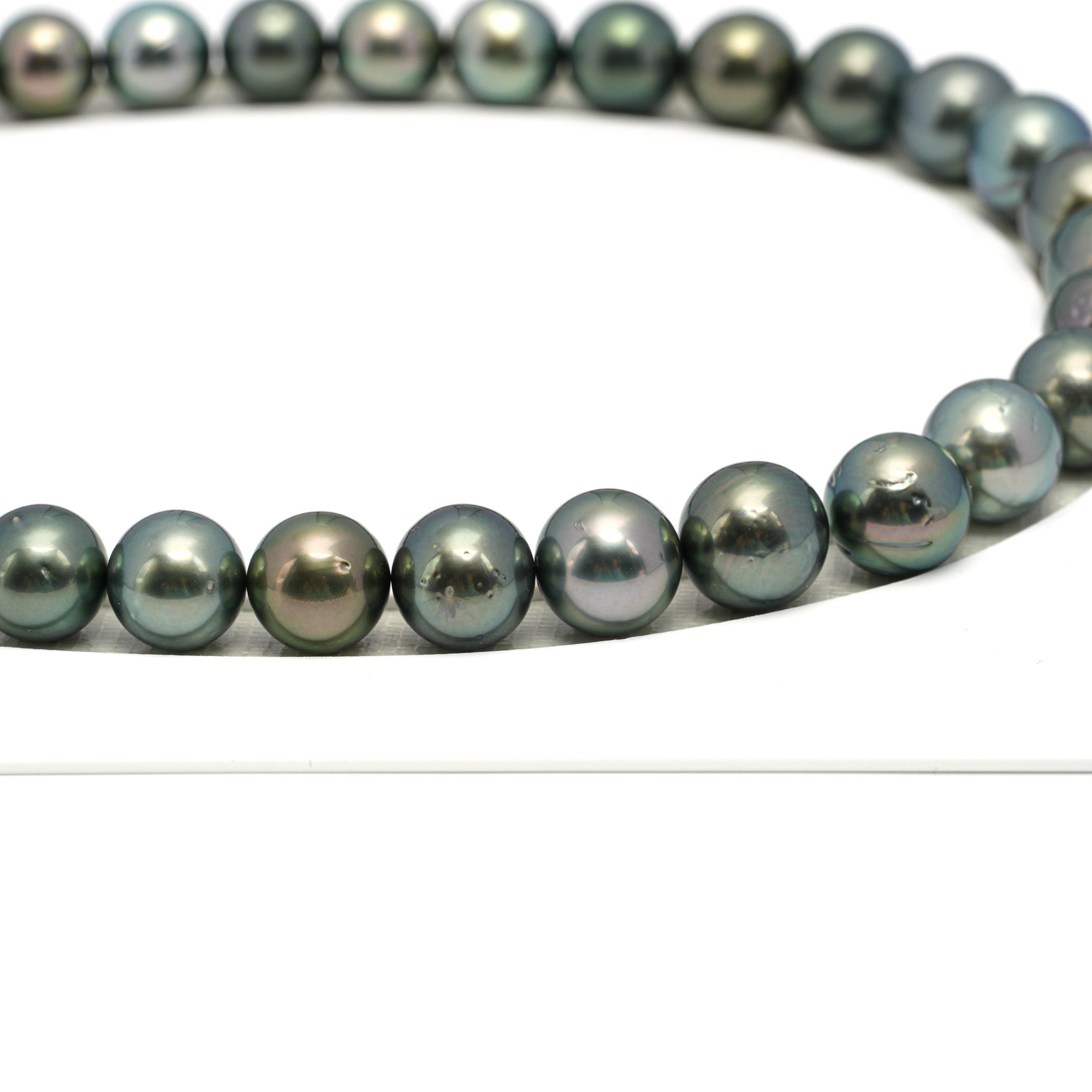37pcs Green 10-13mm - RSR AA Quality Tahitian Pearl Necklace NL1660 OR12