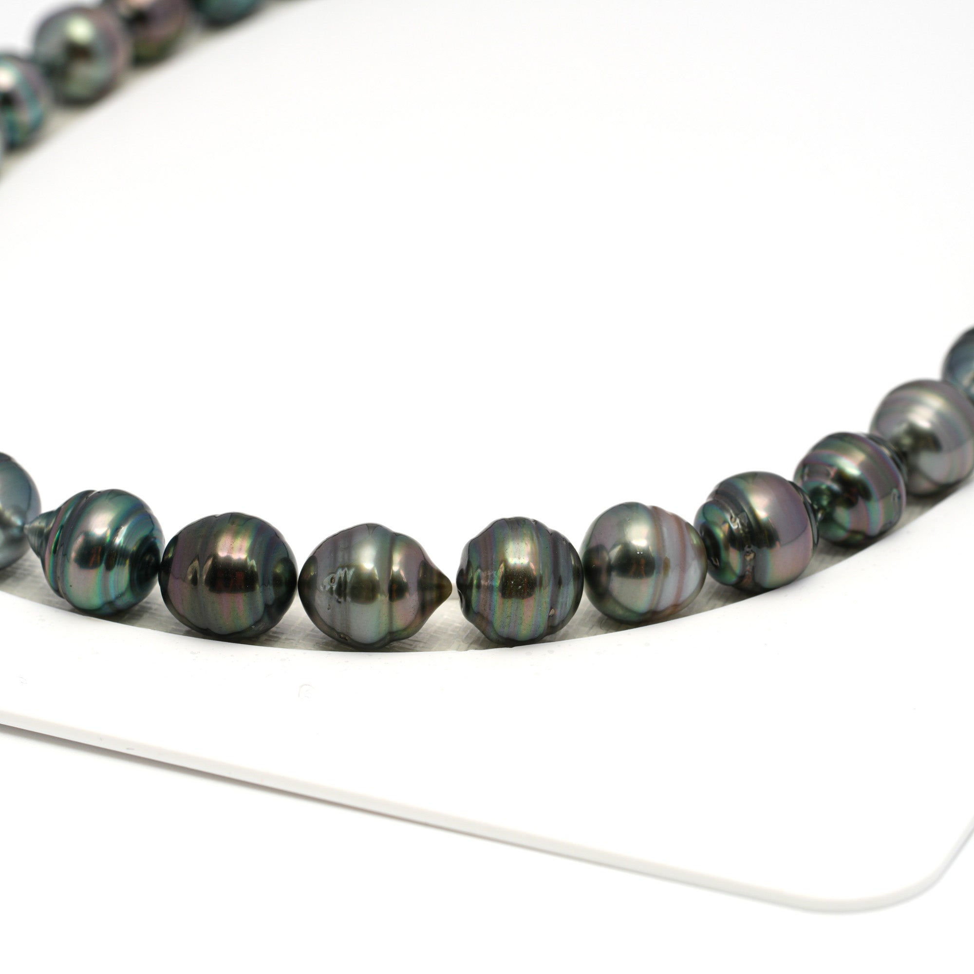 39pcs Green Mix 8-11mm - CL AAA Quality Tahitian Pearl Necklace NL1673 HL4