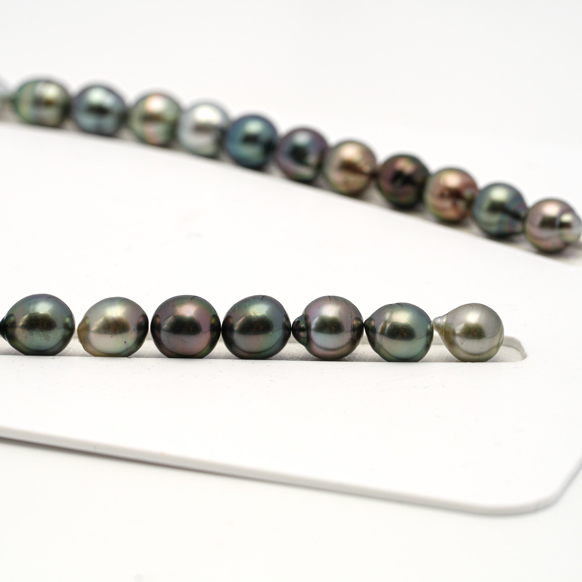 39pcs "High Luster" Multicolor 8-11mm - SB AAA/AA Quality Tahitian Pearl Necklace NL1691 HL4