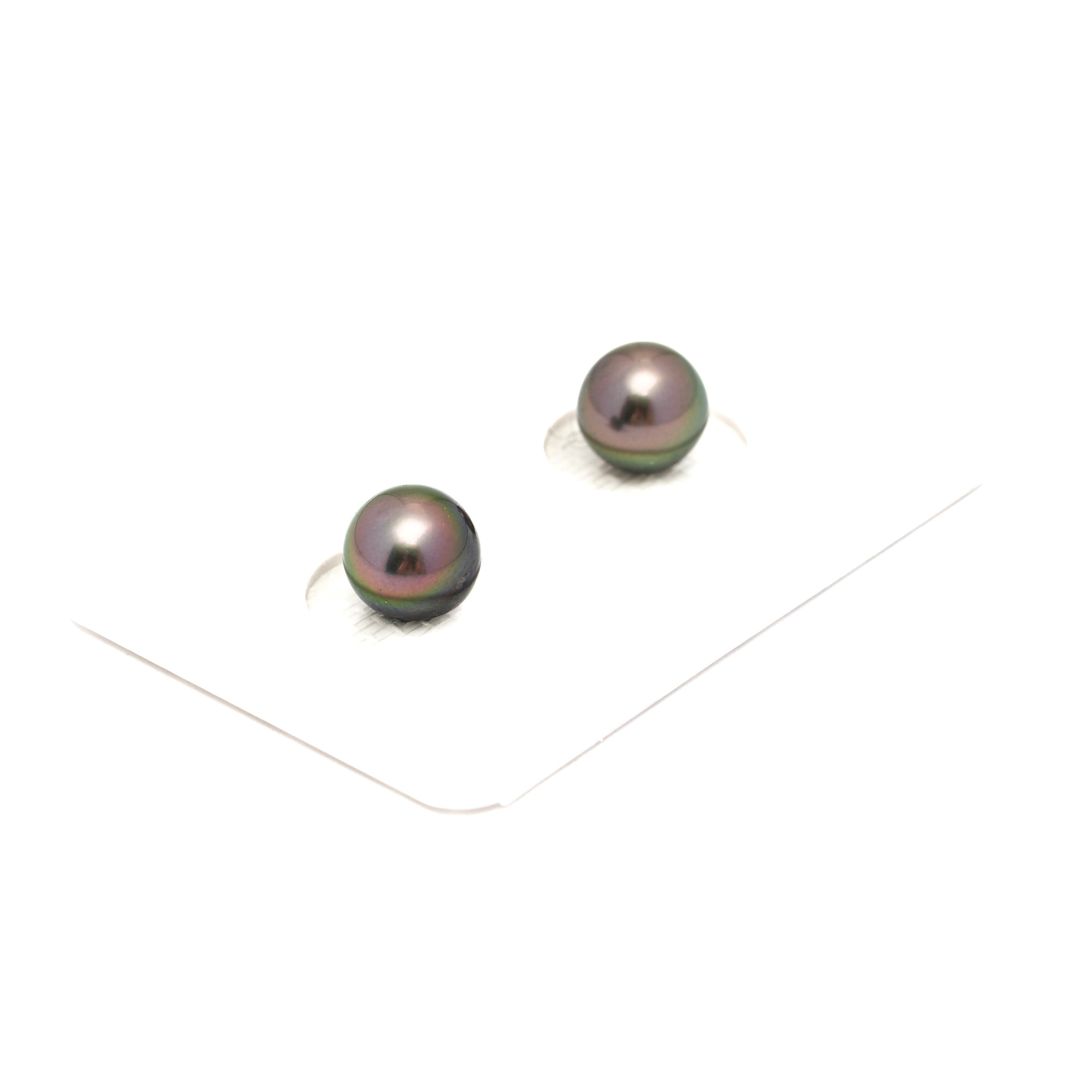 2pcs Green 7.8-7.9mm - RSR AAA/AA Quality Tahitian Pearl Pair ER1779 NG19