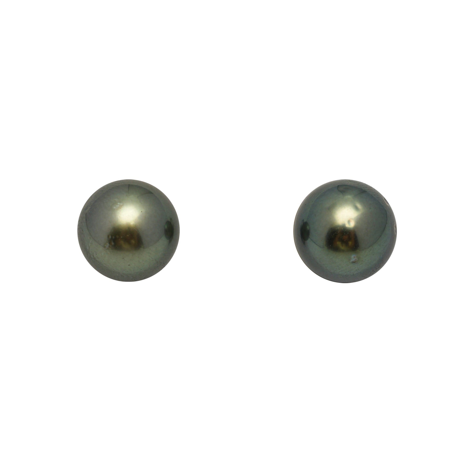 2pcs Green 9.9mm - RSR AAA/AA Quality Tahitian Pearl Pair ER1762 OR13