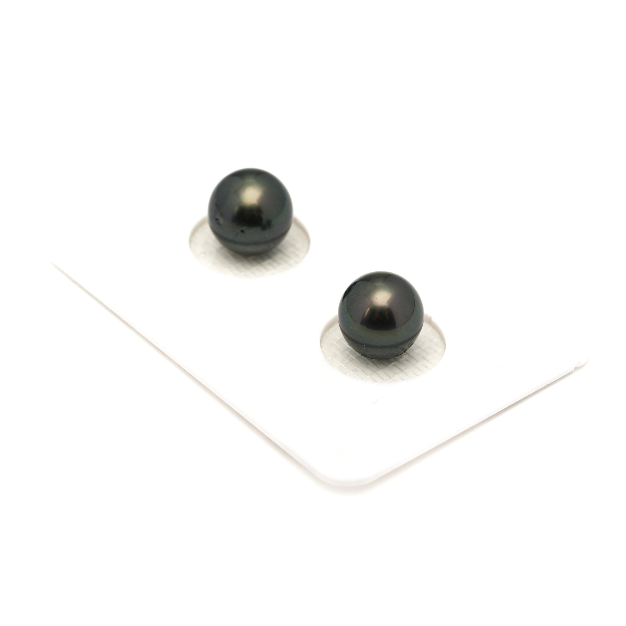 2pcs Green 8.3-8.6mm - NR AA/AAA Quality Tahitian Pearl Pair ER1891 LP1