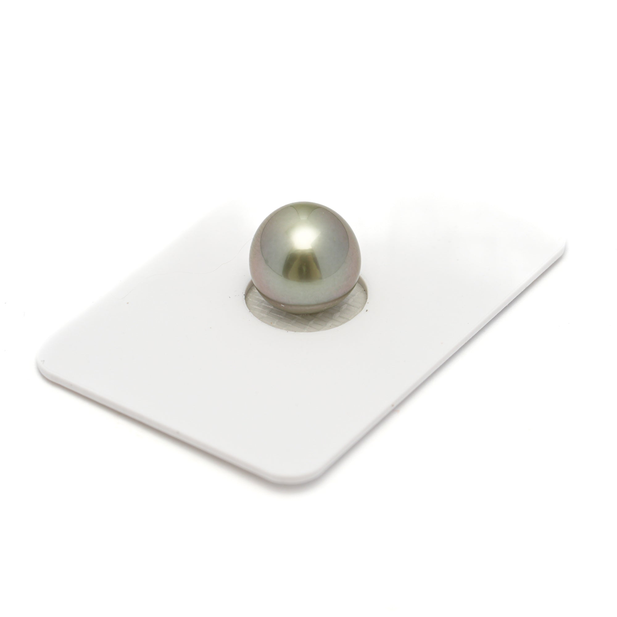 1pcs "High Luster" Light Green 11.1mm - NR AAA Quality Tahitian Pearl Single LP2246 OR12