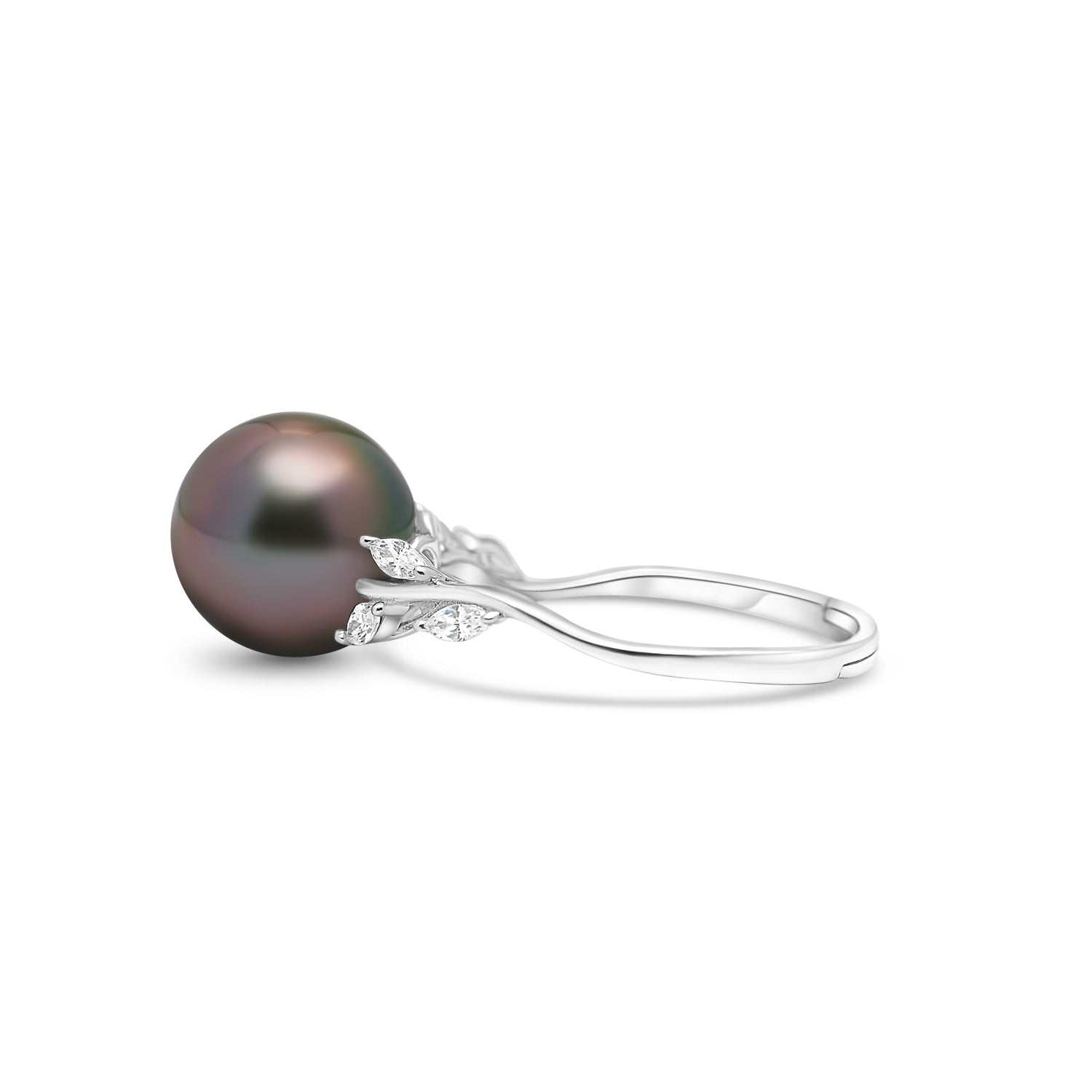 925 Sterling Silver Tahitian Pearl Ring SHM1457 THMIX1
