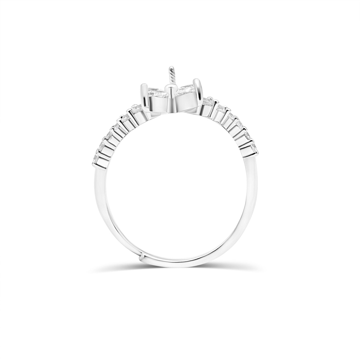 Adjustable Ring 925 Silver for pearl SC378