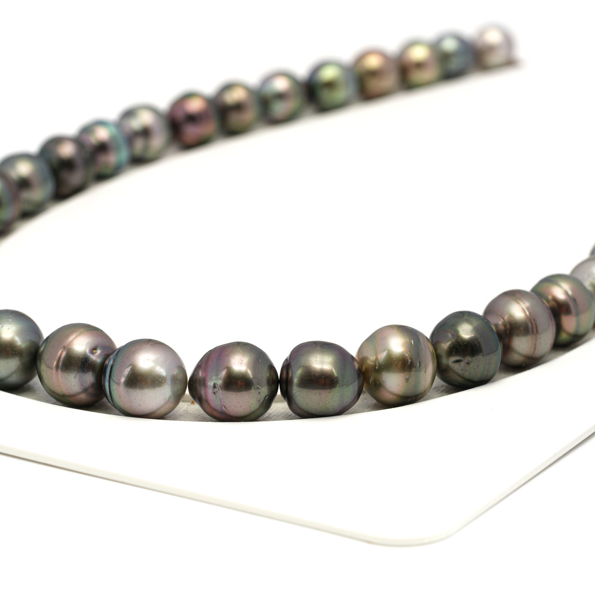 38pcs "High Luster" Multicolor 9-12mm - CL/SB AAA/AA Quality Tahitian Pearl Necklace NL1682 CMP9