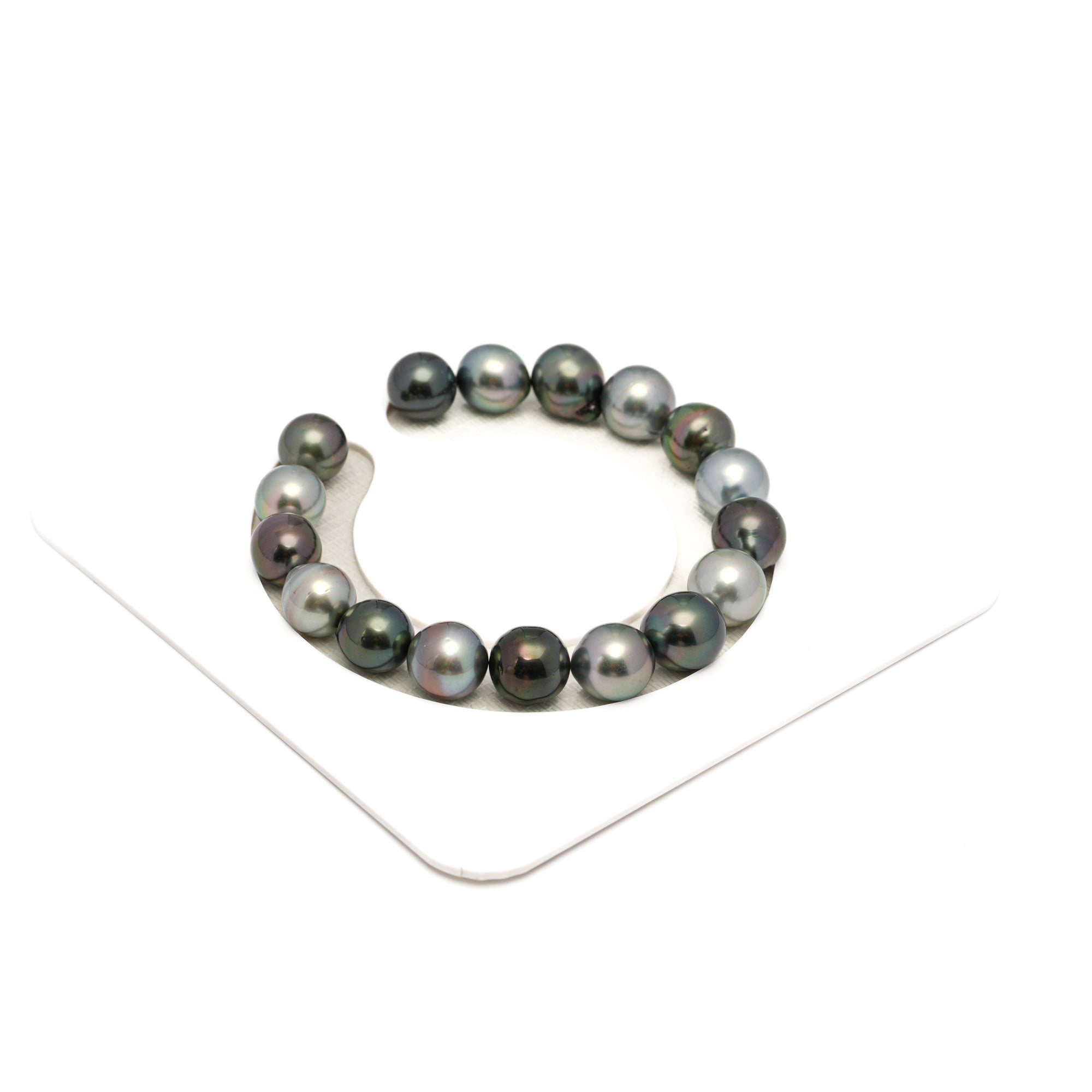 17pcs "High Luster" Light Green 9-10mm - SB AAA/AA Quality Tahitian Pearl Bracelet BR2331 THMIX4