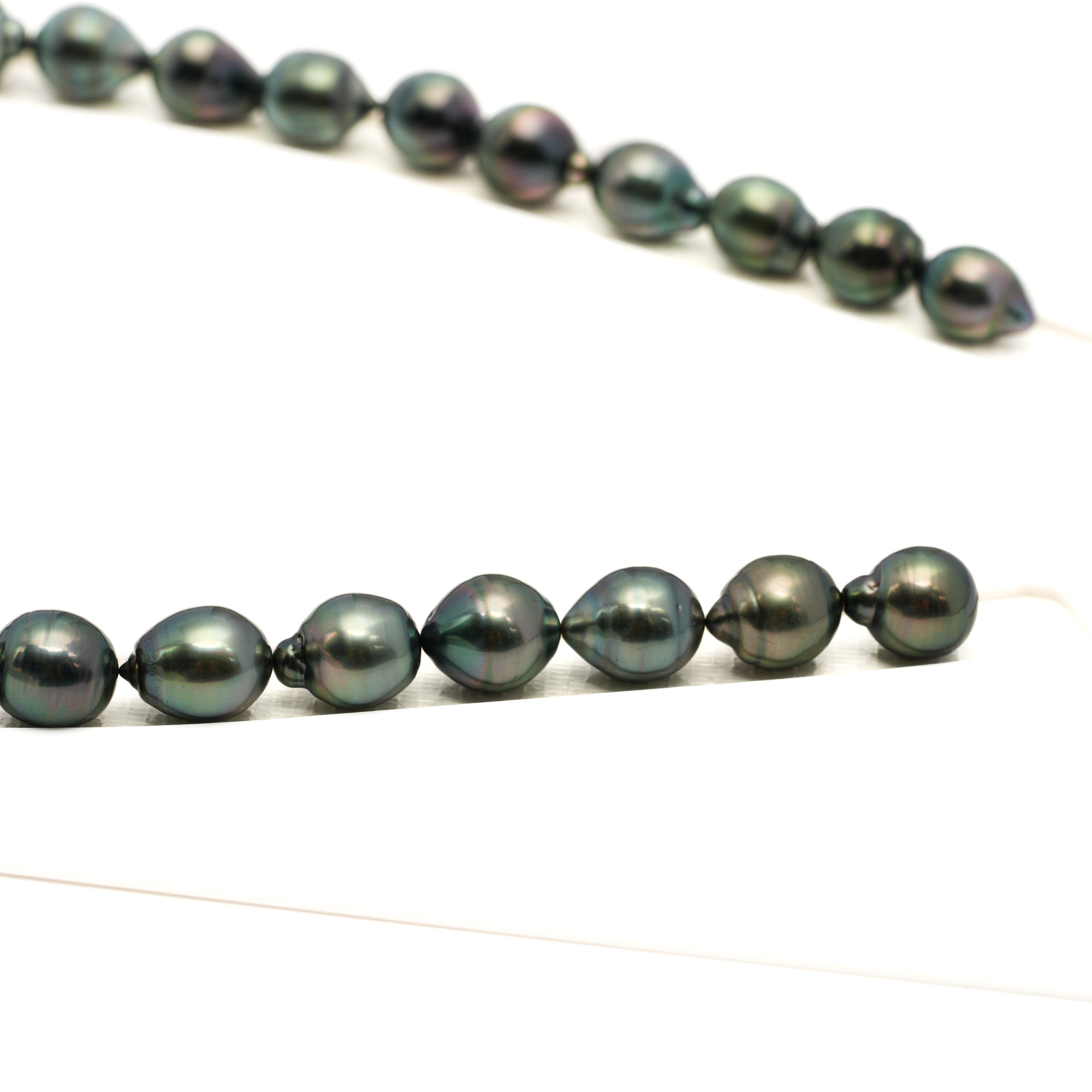 34pcs Green Mix 9-11mm - SB AAA Quality Tahitian Pearl Necklace NL1762 LP1