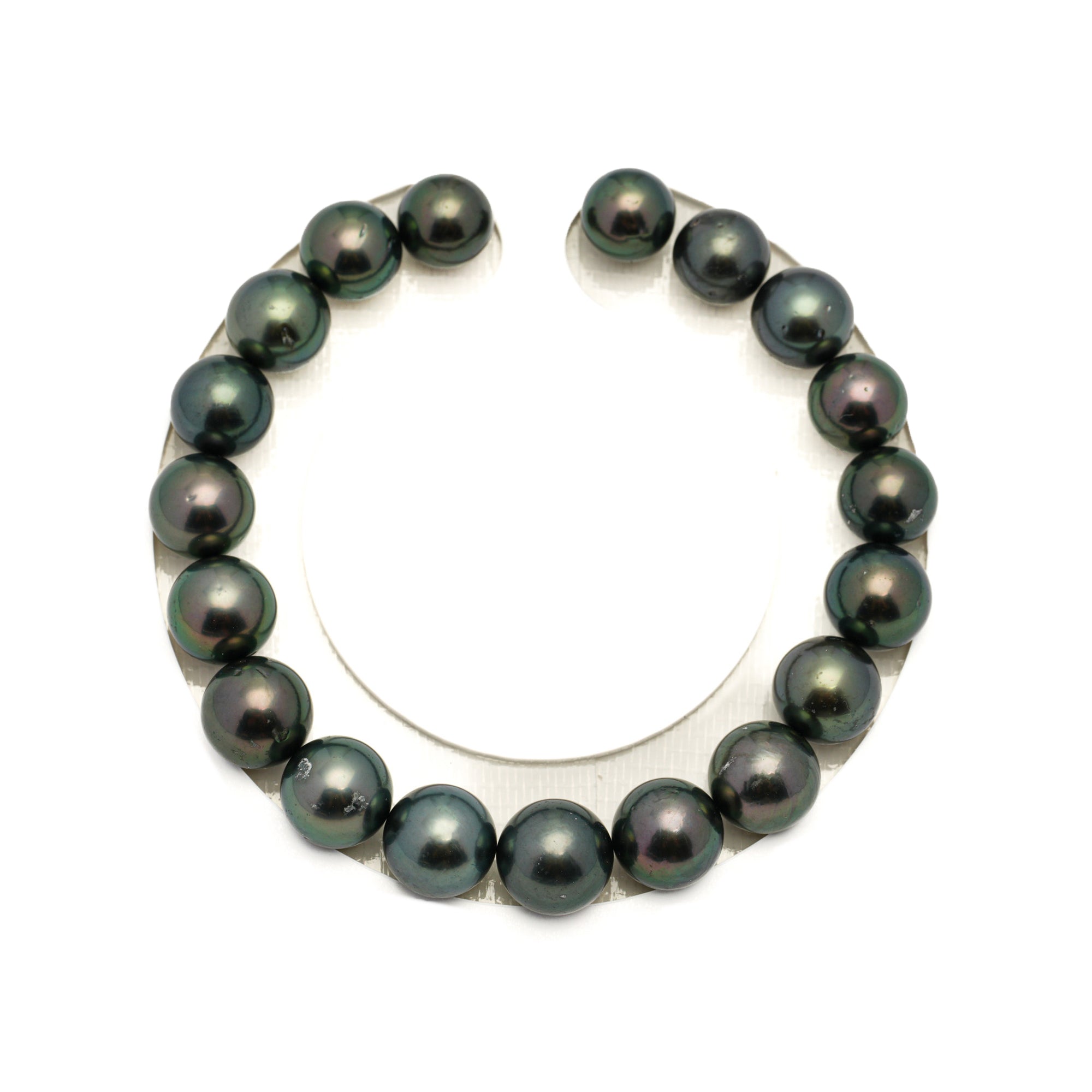 19pcs Dark Green 9-10mm - RSR AA Quality Tahitian Pearl Bracelet BR2451 LP1